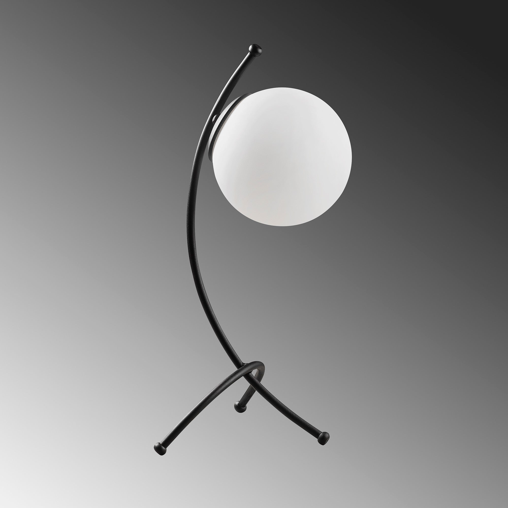 Candeeiro de Mesa – 43 cm de Altura – Preto e Branco – Metal e Vidro
