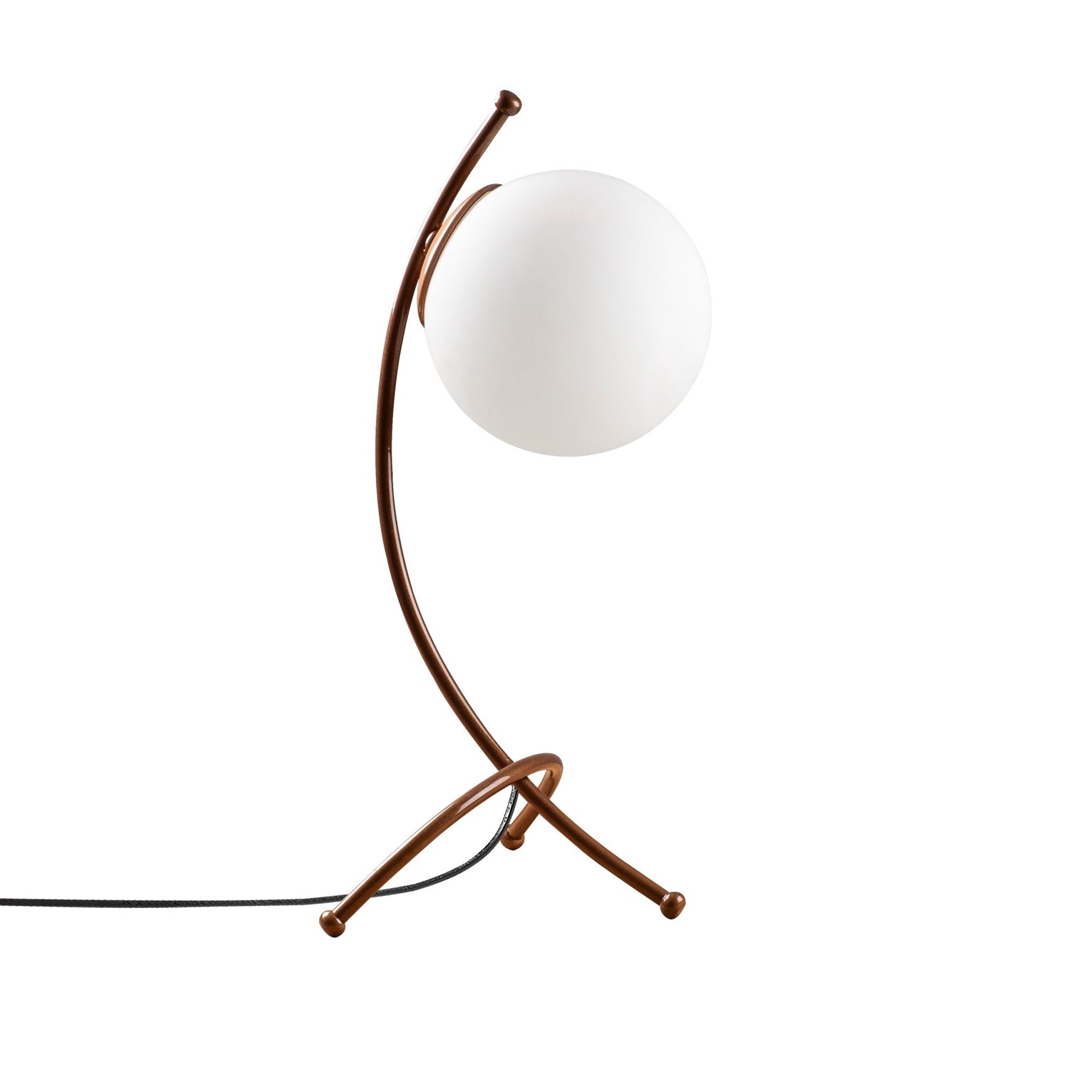 Candeeiro de Mesa – 43 cm de Altura – Vintage e Branco – Metal e Vidro