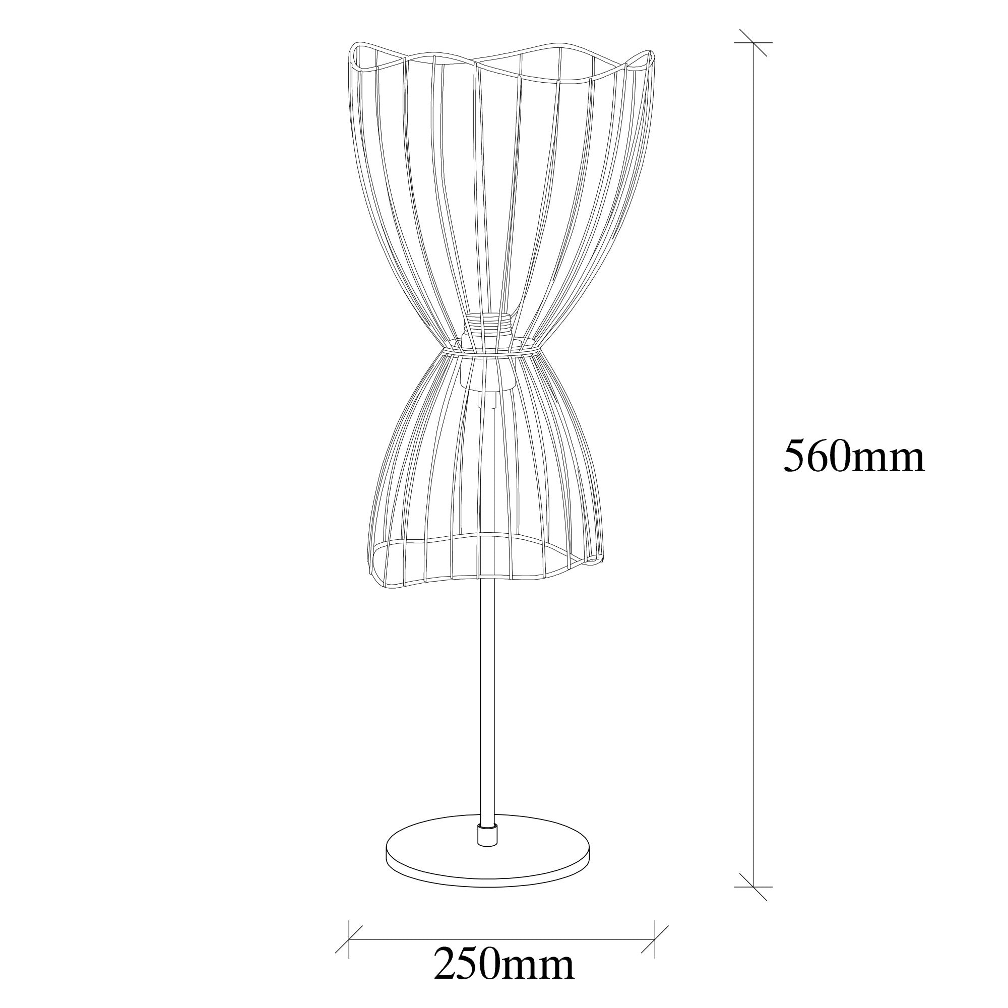 Candeeiro de Mesa – 56 cm de Altura – Preto – Metal