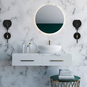 Candeeiro de Parede Moderna, Preto e Fumê, 20 x 20 cm, Altura 40 cm | Corpo em Metal, Tampa de Vidro, Soquete E27, IP20 | Iluminação Elegante para Casa e Escritório