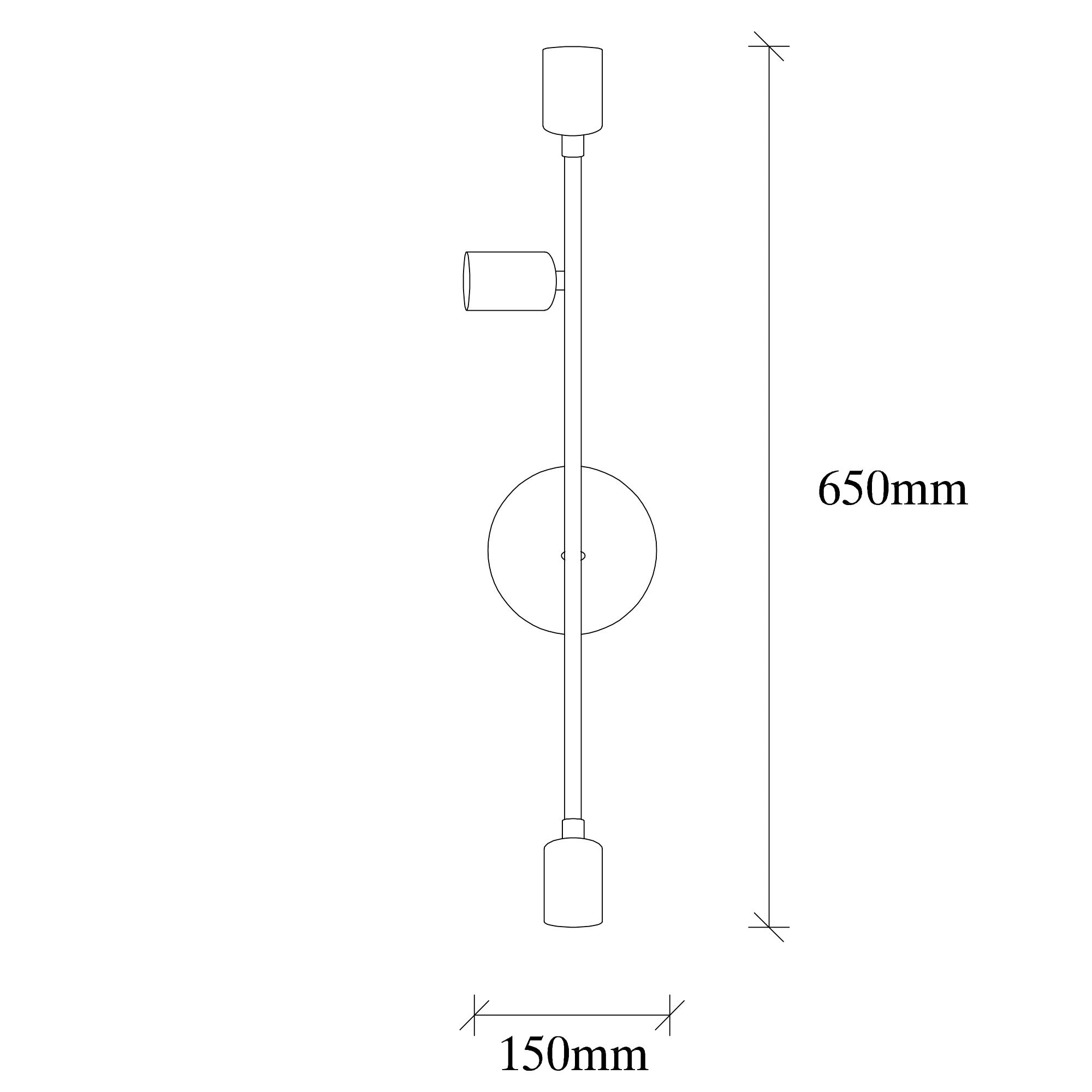 Candeeiro de Parede branca elegante, corpo de metal, 15 x 15 cm, altura 65 cm | 3 x E27 máx. 40 W | Design elegante e glamoroso para interiores modernos, classificação IP20