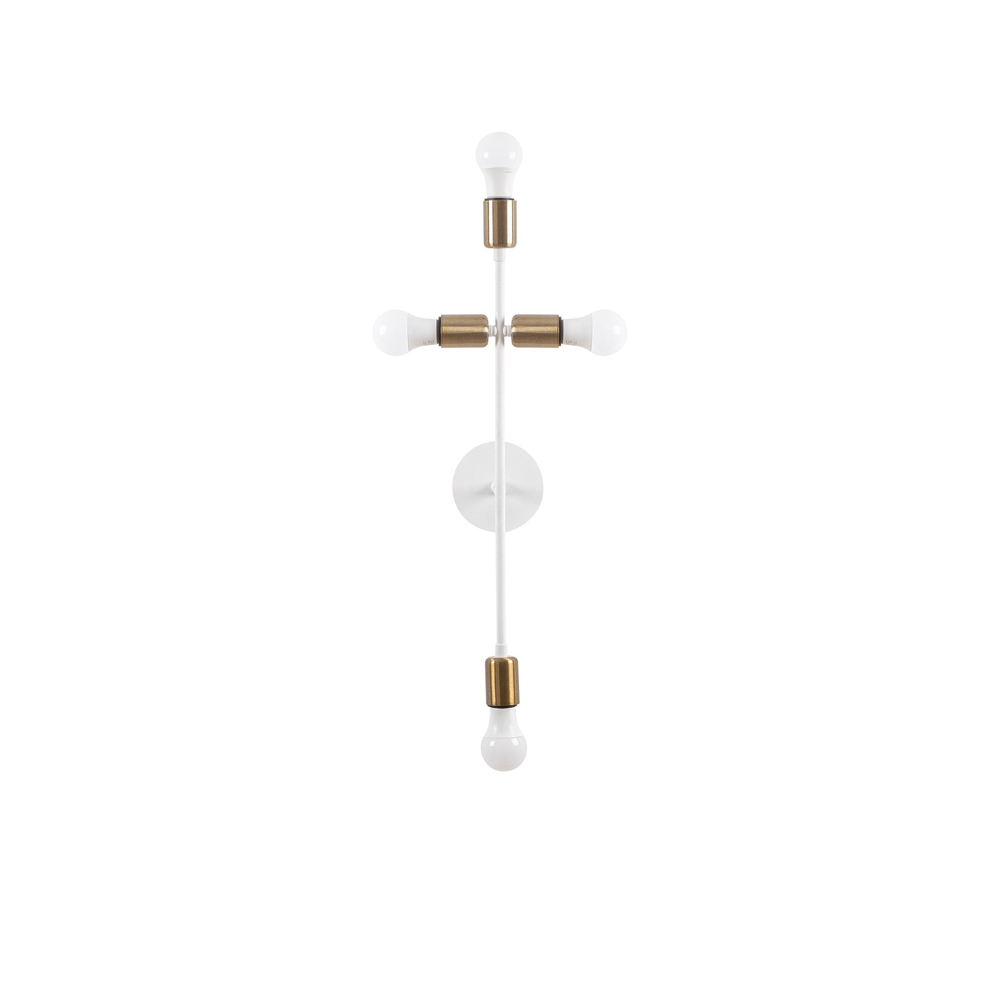 Candeeiro de Parede elegante, corpo de metal, 62 cm de altura, cúpula de 20 x 15 cm | 4 x E27 máx. 40 W, IP20 | Design branco elegante para decoração de casa glamorosa
