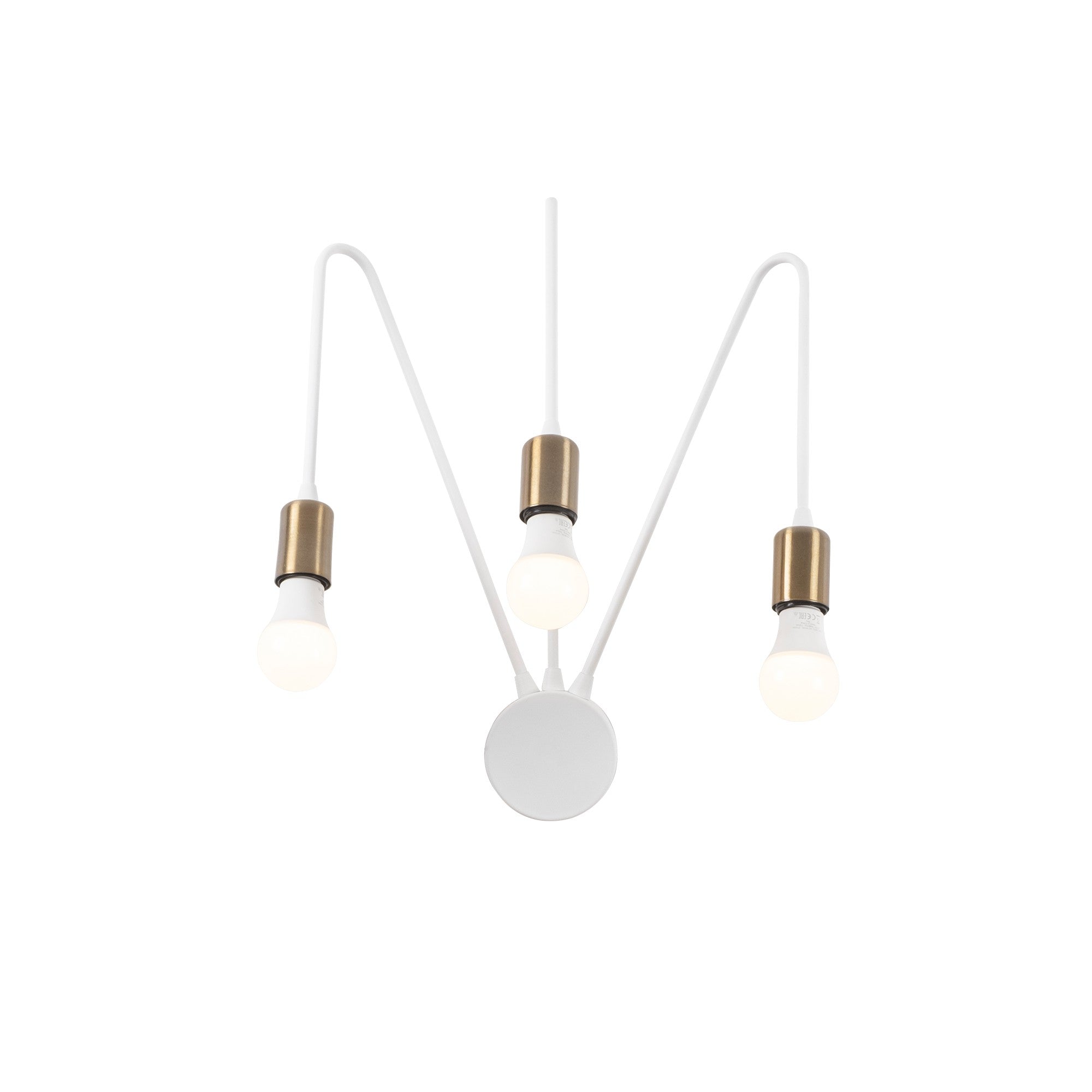 Candeeiro de Parede industrial, corpo de metal, 42 x 20 cm, altura: 48 cm | 3 x E27 máx. 40 W, IP20, acabamento branco elegante | Perfeito para decoração moderna