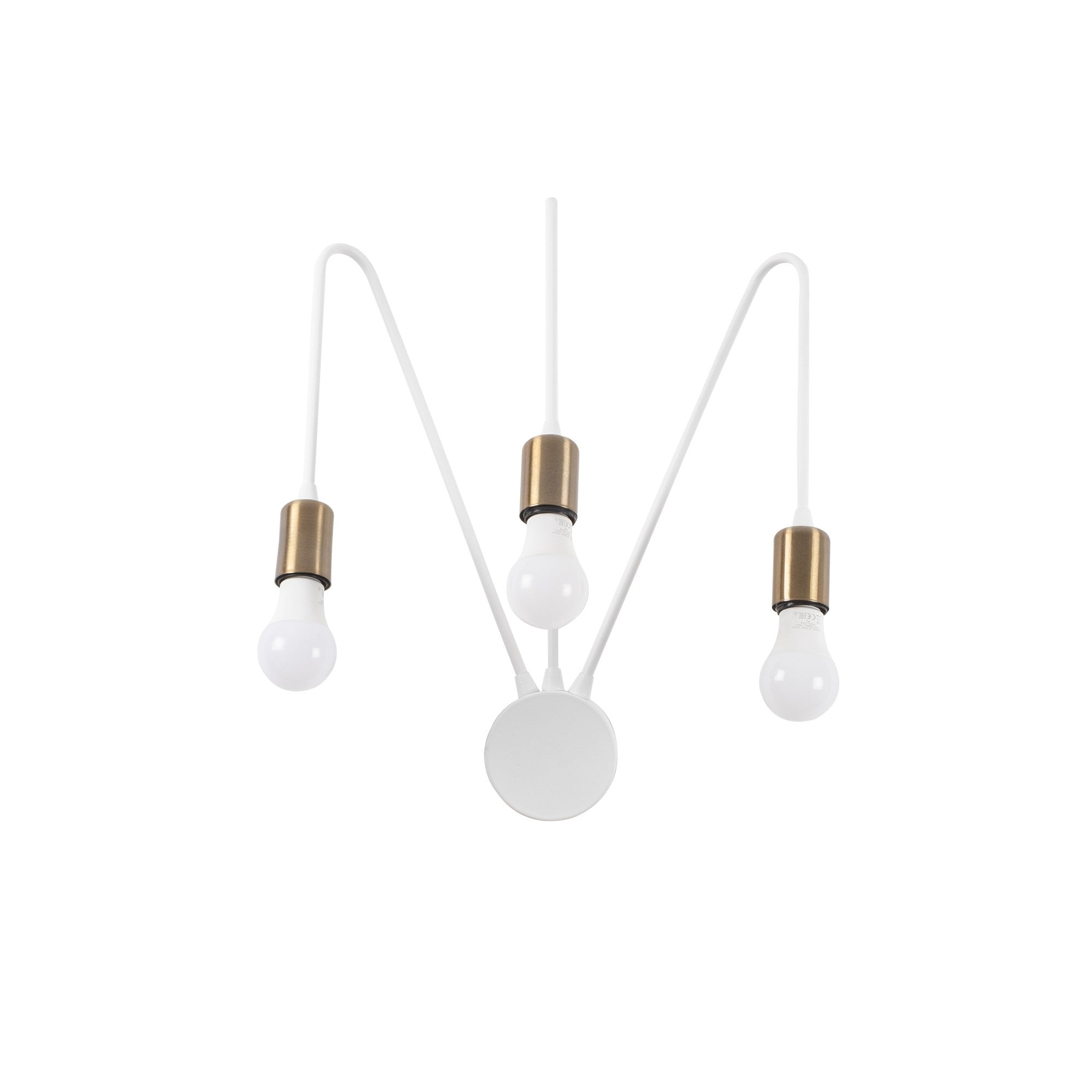 Candeeiro de Parede industrial, corpo de metal, 42 x 20 cm, altura: 48 cm | 3 x E27 máx. 40 W, IP20, acabamento branco elegante | Perfeito para decoração moderna