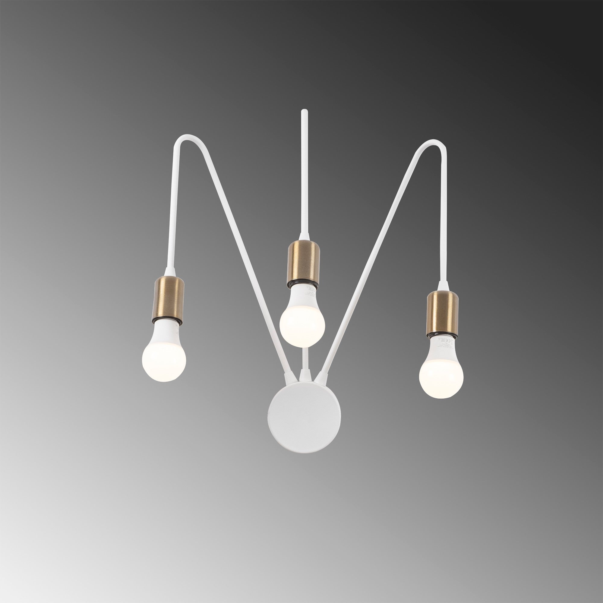 Candeeiro de Parede industrial, corpo de metal, 42 x 20 cm, altura: 48 cm | 3 x E27 máx. 40 W, IP20, acabamento branco elegante | Perfeito para decoração moderna