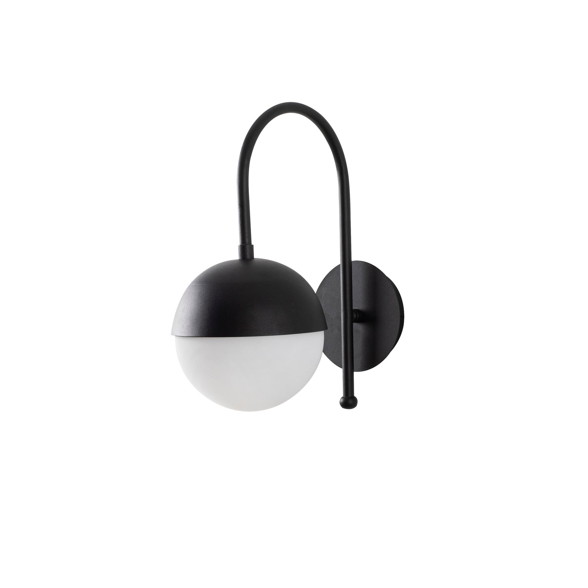 Candeeiro de Parede moderna, corpo de metal com tampa de vidro, 15 x 25 cm, altura 30 cm, E27 máx. 40 W, IP20, preto e branco, design industrial escandinavo