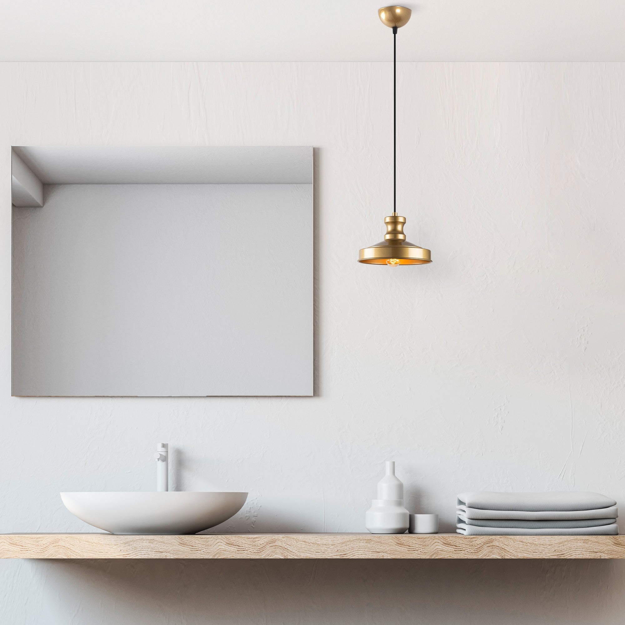 Candeeiro de Teto – 22 cm – Dourado – Metálico