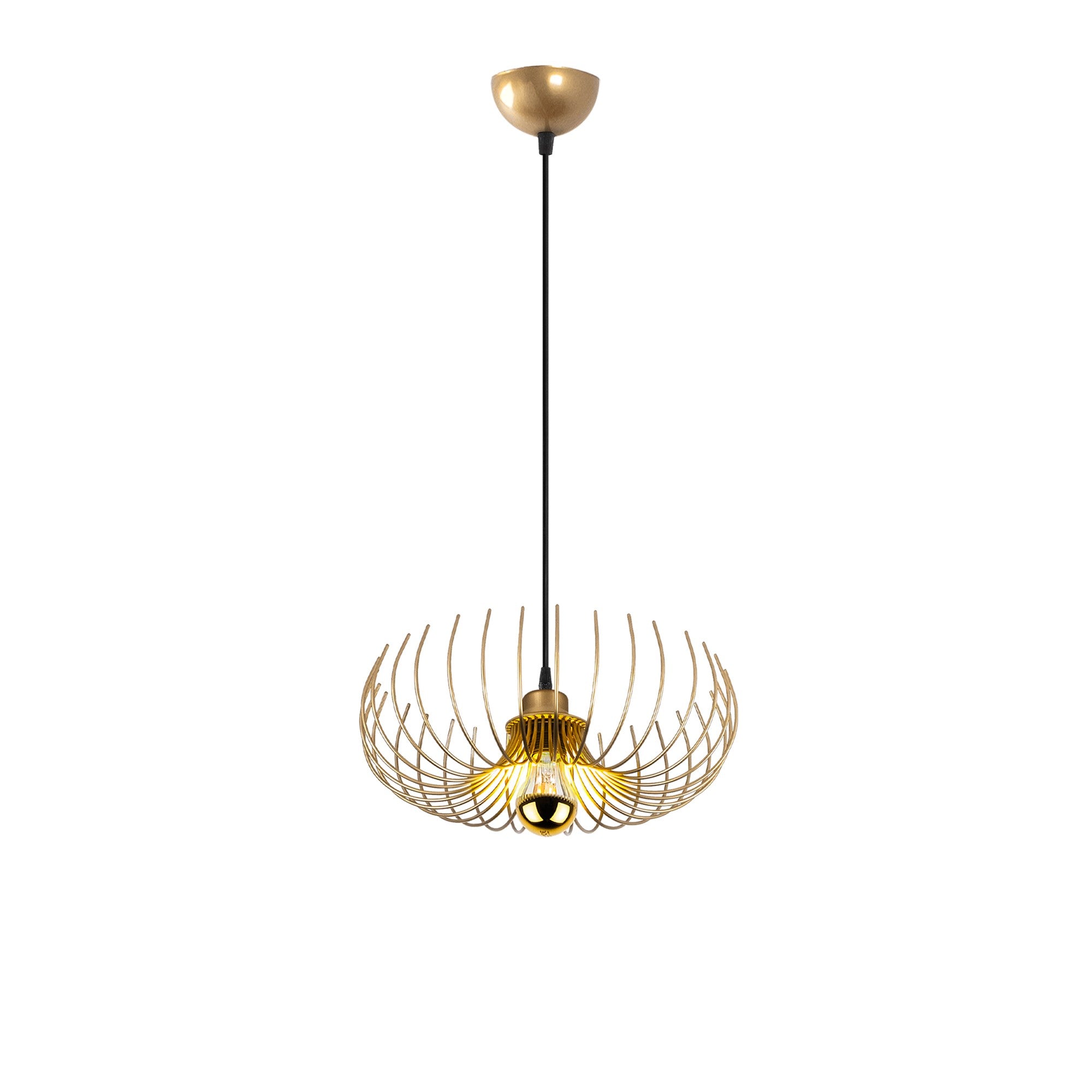 Candeeiro de Teto – 36 x 36 x 111 cm – Dourado – Metal