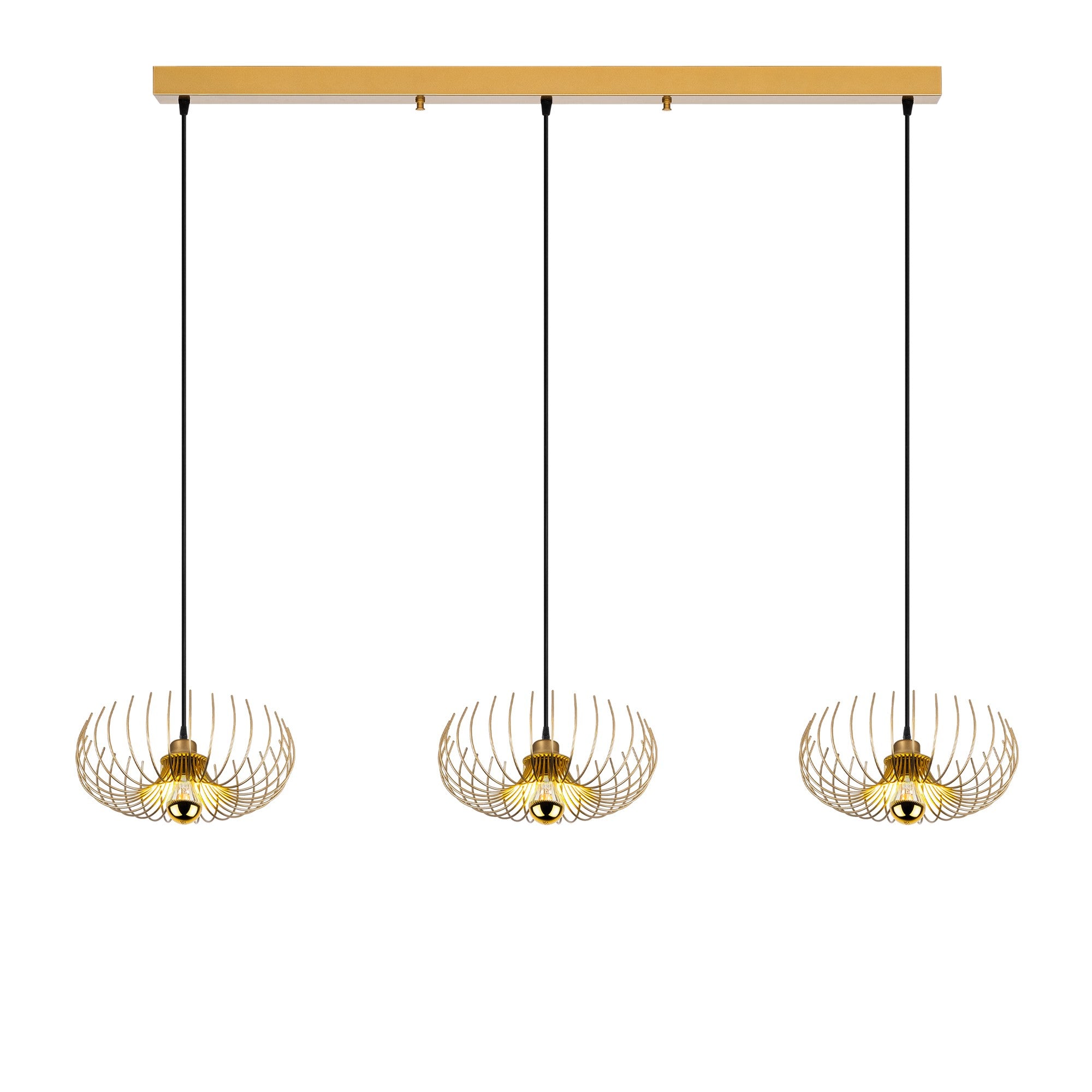 Candeeiro de Teto – 144 x 36 x 111 cm – Dourado – Metal