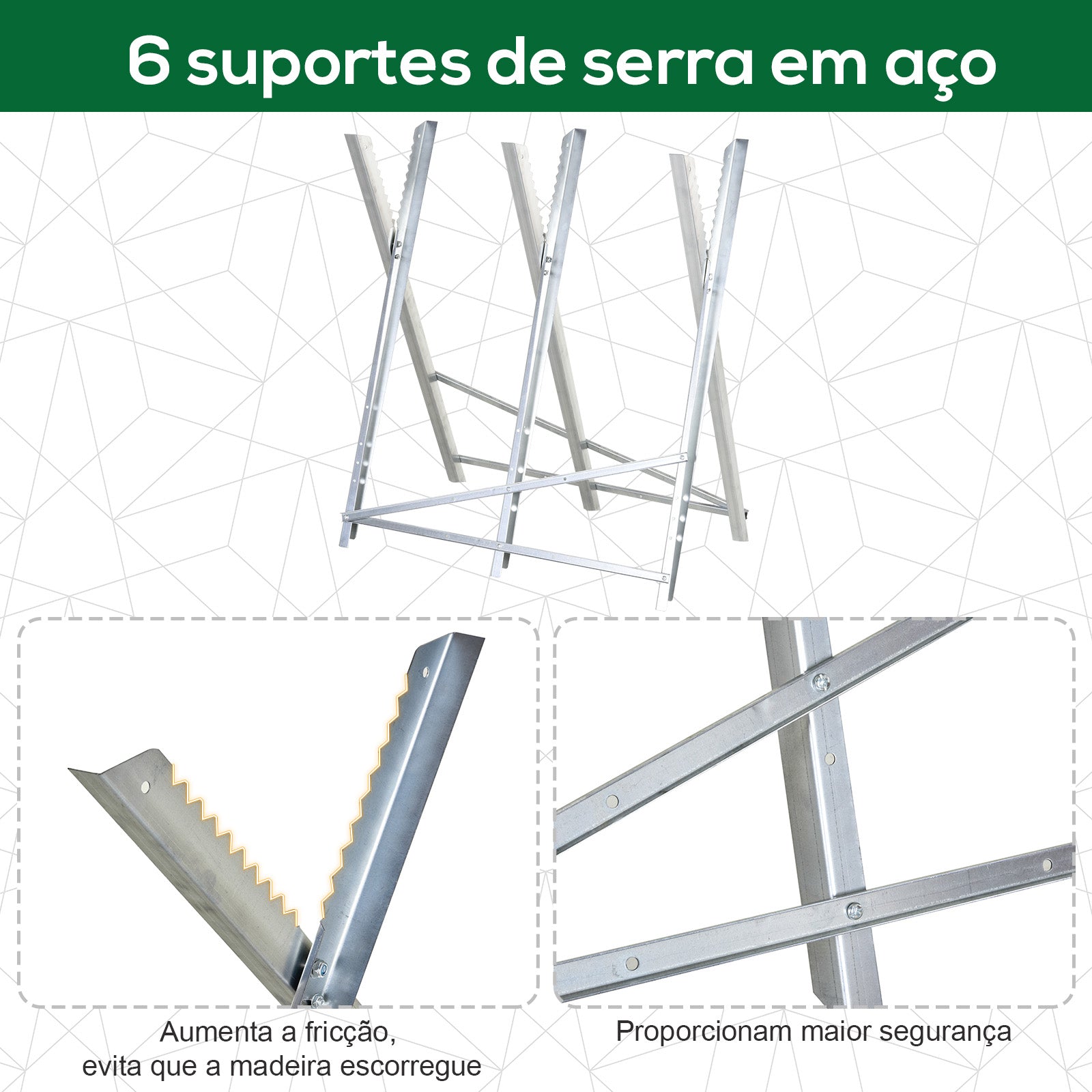 Cavalete para Serrar Dobrável Prata 83x83x79 cm