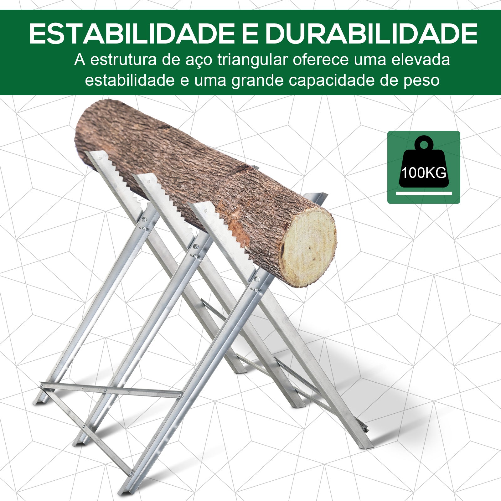 Cavalete para Serrar Dobrável Prata 83x83x79 cm