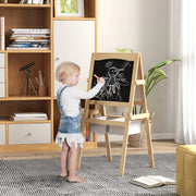 Cavalete para Crianças 3 em 1 - 58x50,5x109 cm - Cor de Madeira Natural