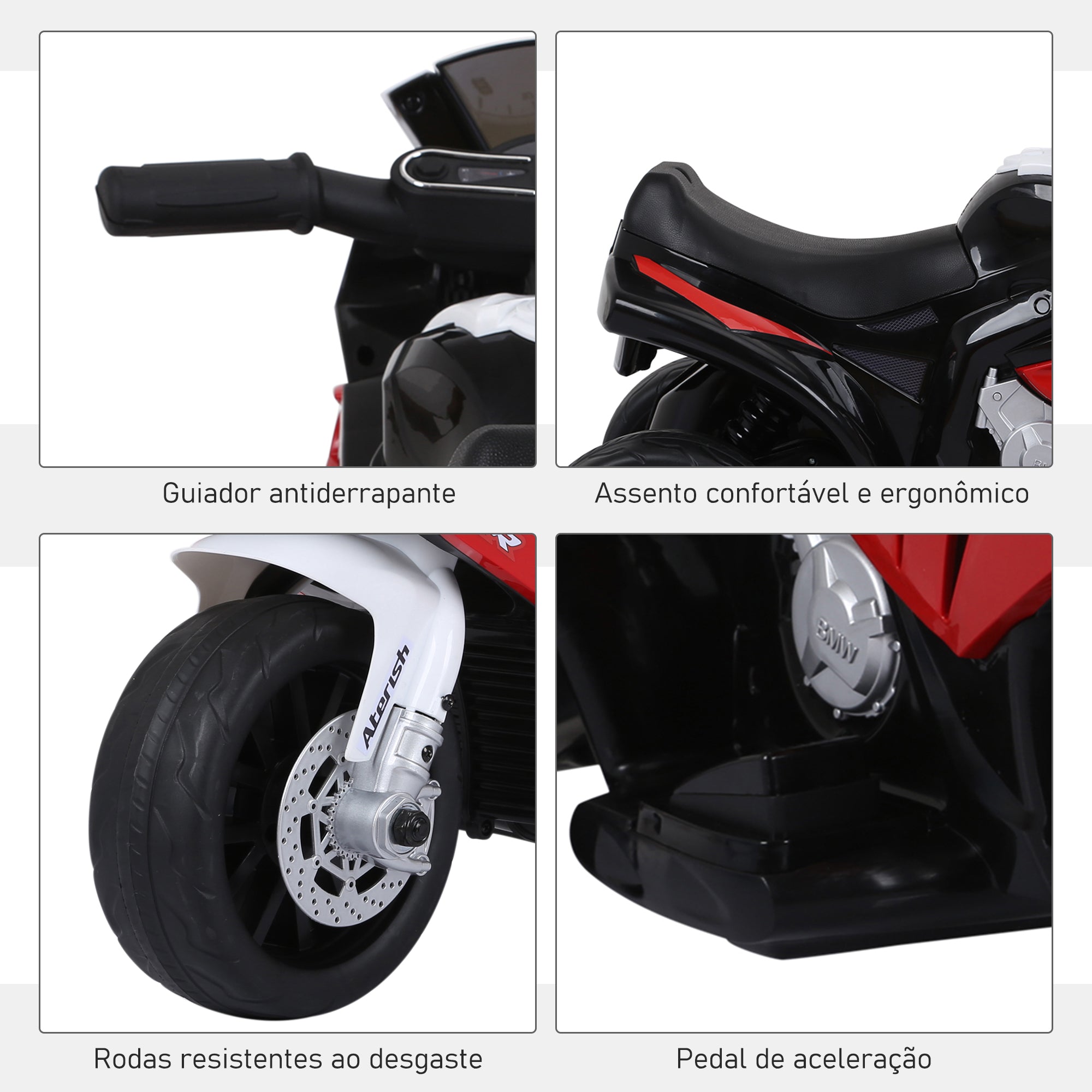 Mota Elétrica para Crianças 66x37x44 cm Vermelho