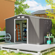 Abrigo de Jardim Exterior 277x195x192cm Cinzento
