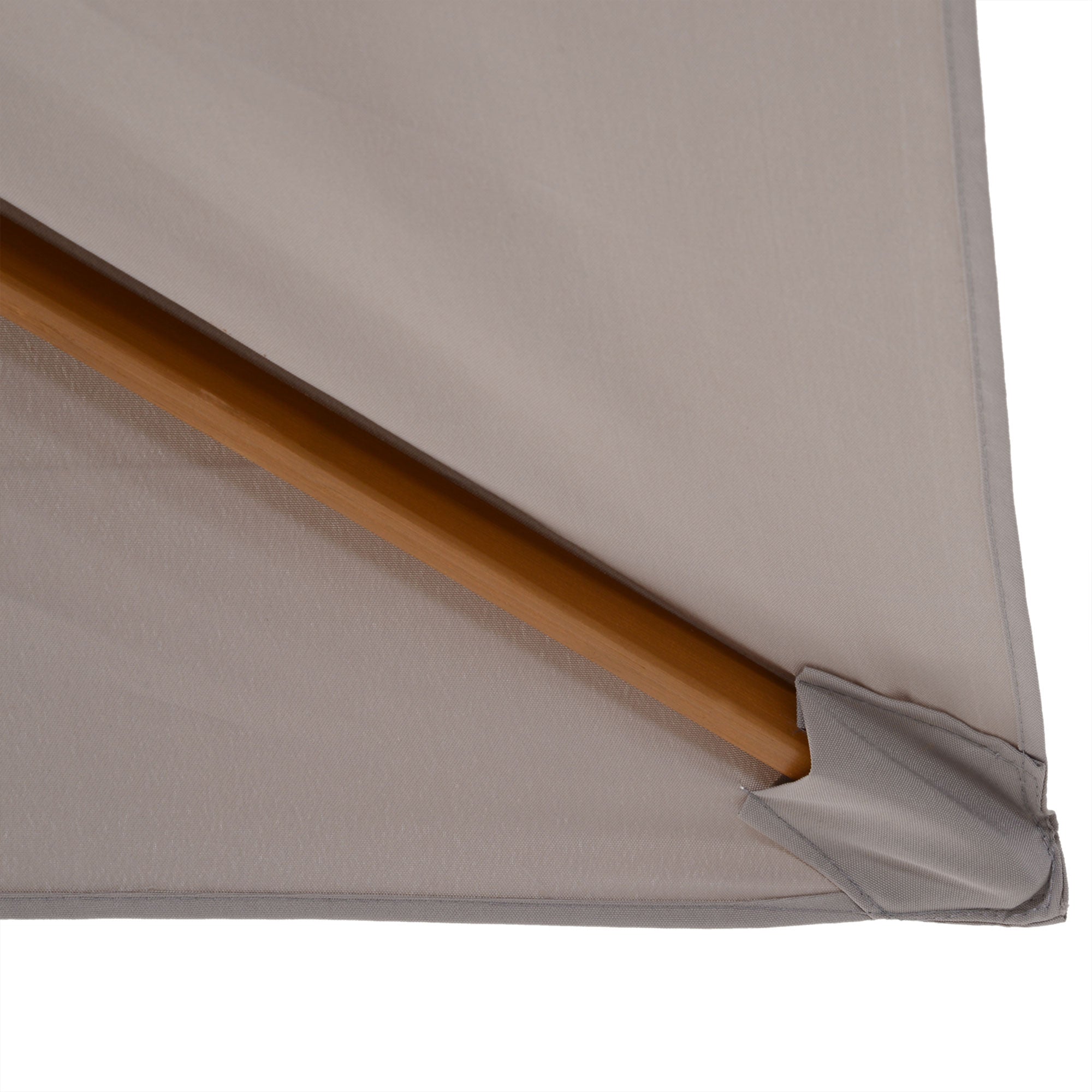 Chapéu de Sol Retangular Cinzento 295x200x255 cm com Sistema de Polia e Mastro de Madeira