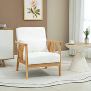 Poltrona de Sala de Estar – 68x75x78 cm – Creme Branco – Veludo