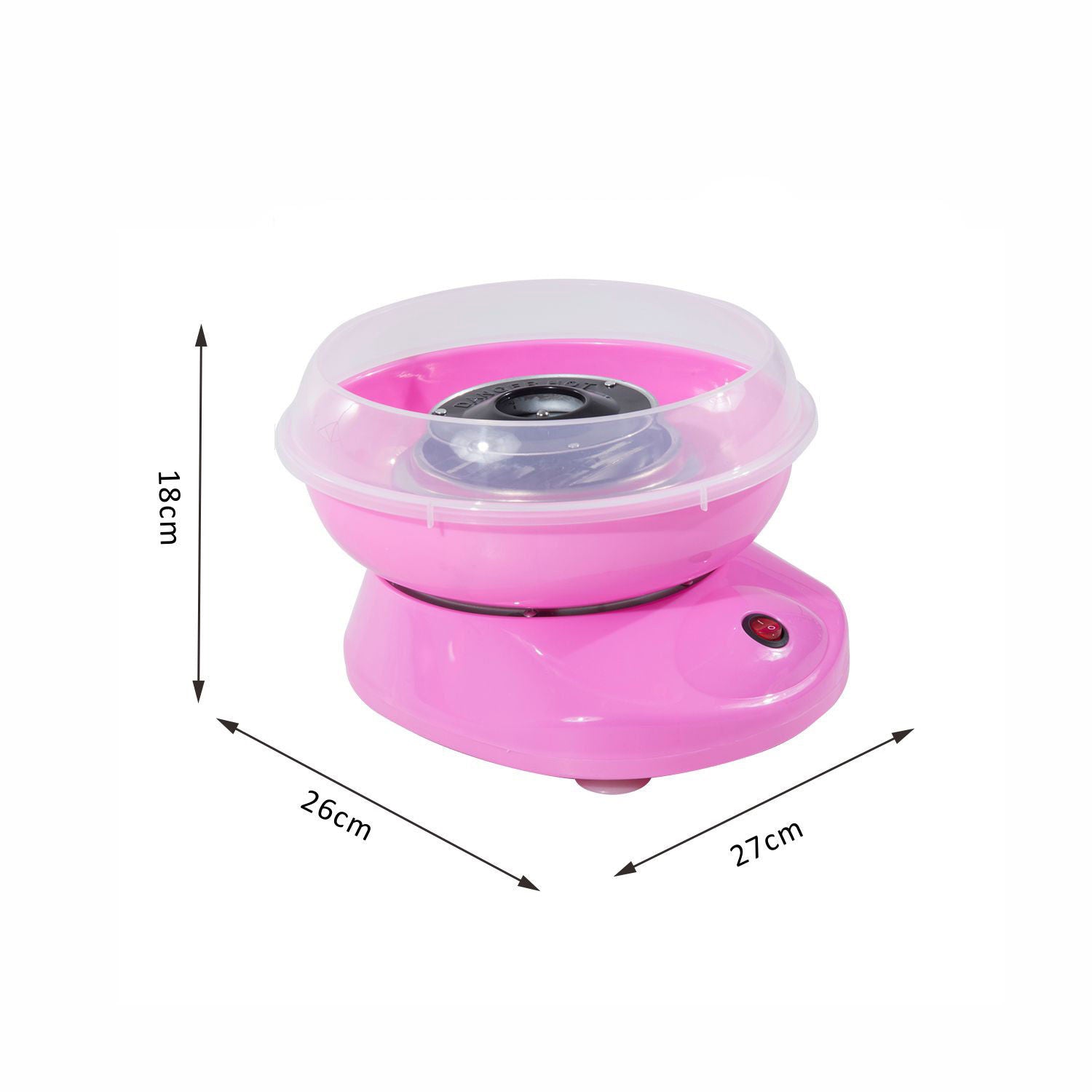 Máquina de Algodão Doce Rosa 27x26x18 cm