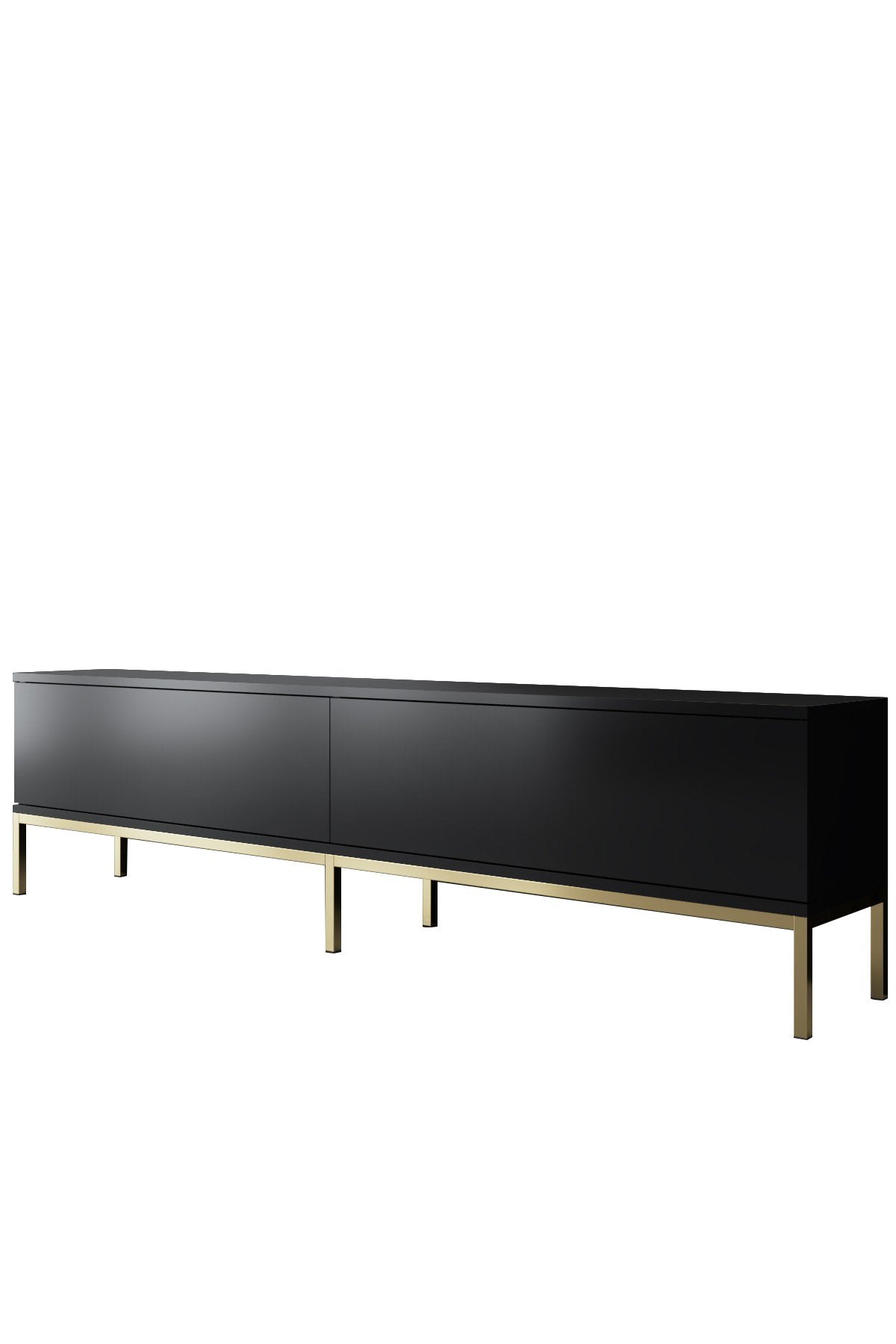 Móvel de TV – 180 x 47 x 30 cm – Preto e dourado – Painel de partículas revestido de melamina