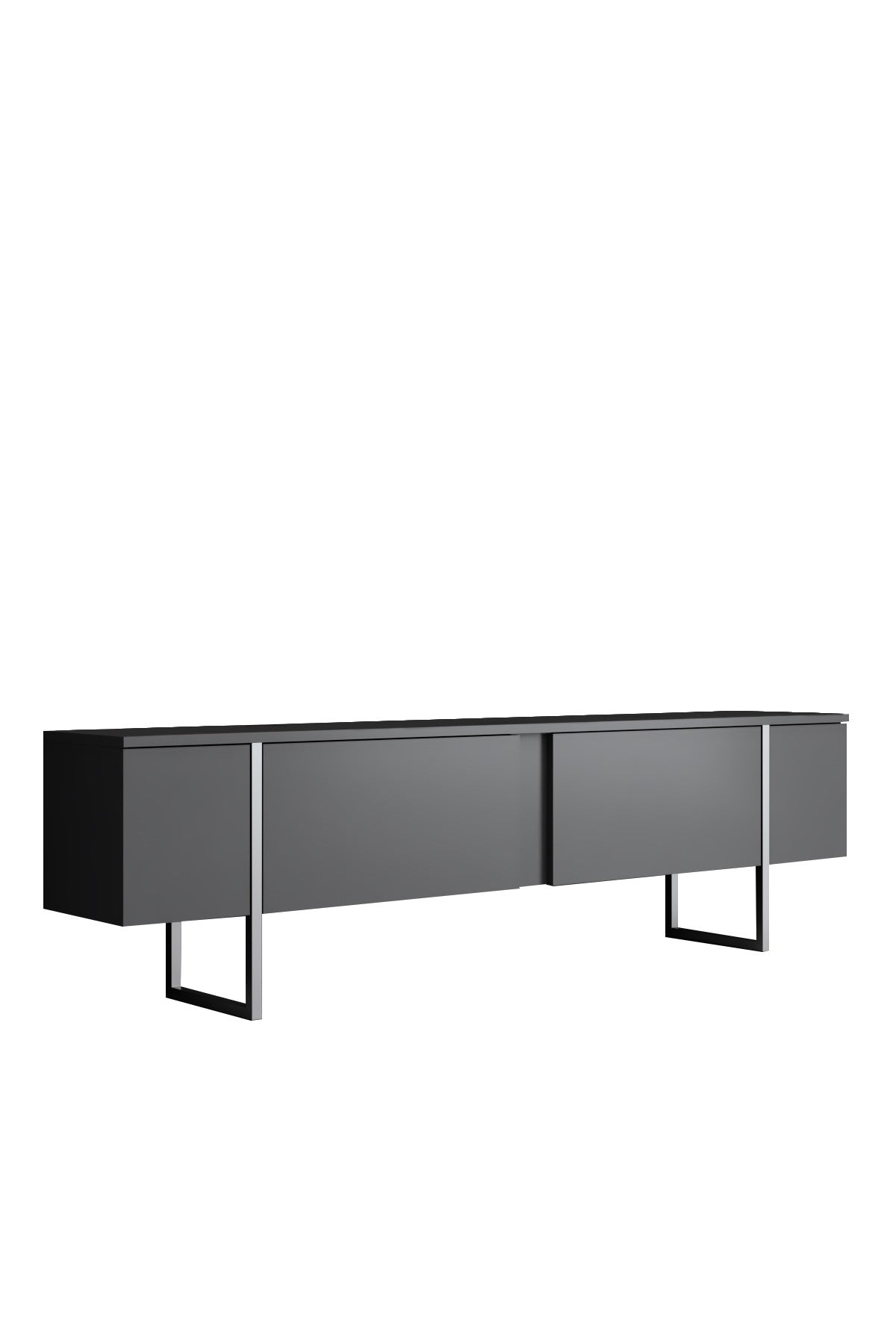 Móvel de TV elegante – 180 x 30 x 50 cm – Antracite e Prata – Painéis de partículas revestidos a melamina