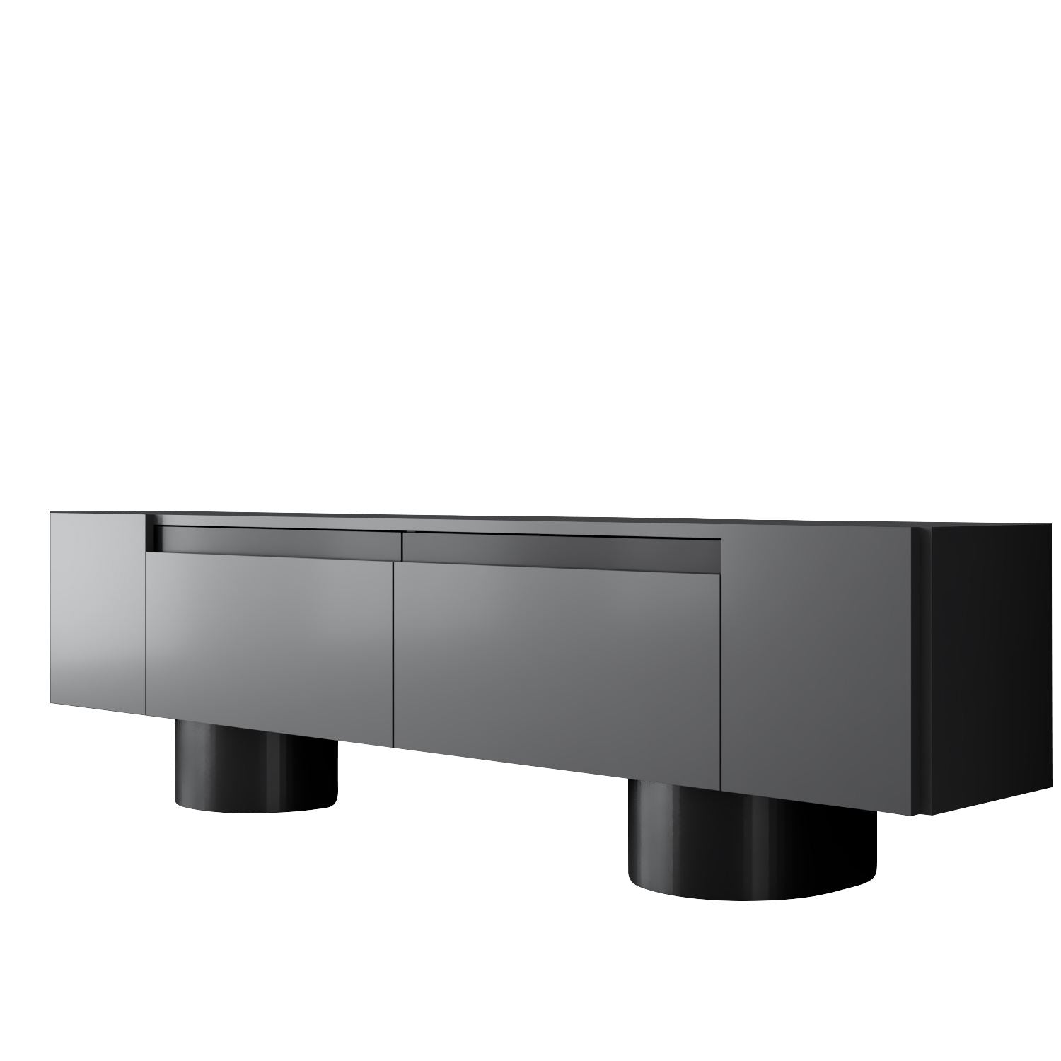 Móvel de TV – 180 cm x 50 cm x 30 cm – Antracite e Preto – painel de partículas