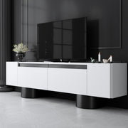 Móvel de TV – 180 cm x 50 cm x 30 cm – Branco e Preto – MDF