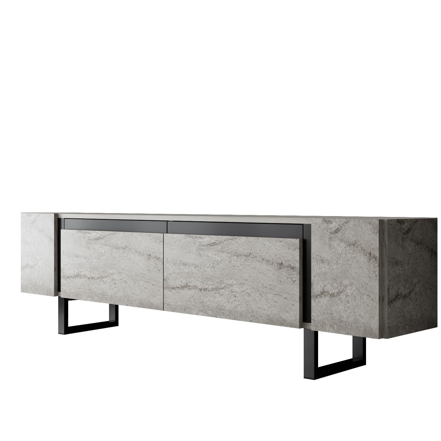 Móvel de TV – 180 cm x 50 cm x 30 cm – Travertino e Preto – MDF
