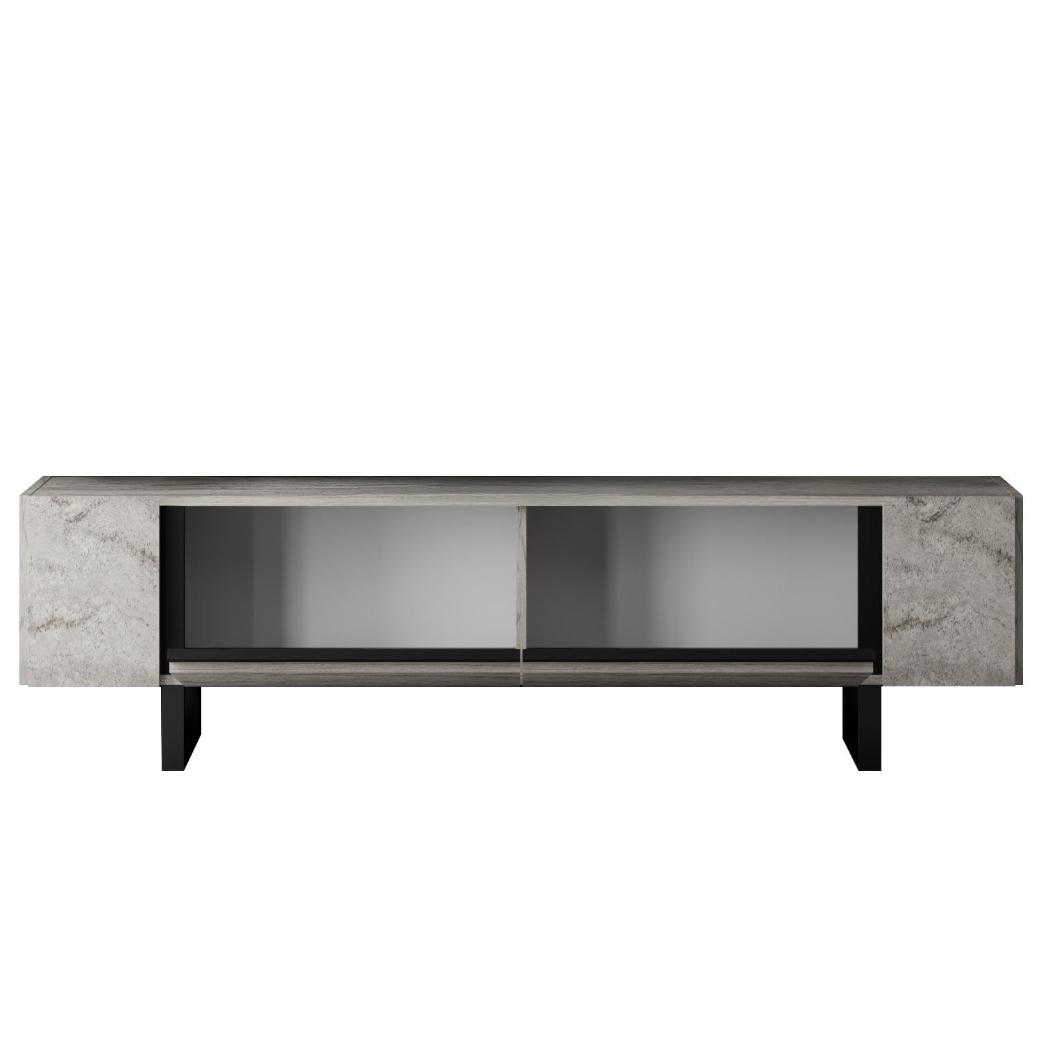 Móvel de TV – 180 cm x 50 cm x 30 cm – Travertino e Preto – MDF