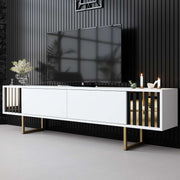 Móvel de TV – 180 cm x 30 cm x 48 cm – Branco e Dourado – MDF
