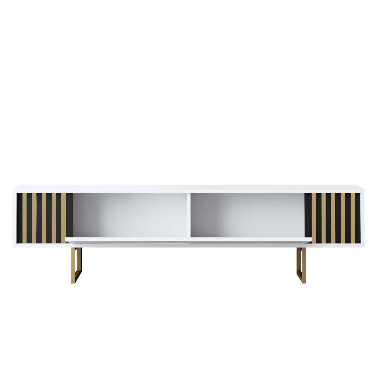 Móvel de TV – 180 cm x 30 cm x 48 cm – Branco e Dourado – MDF