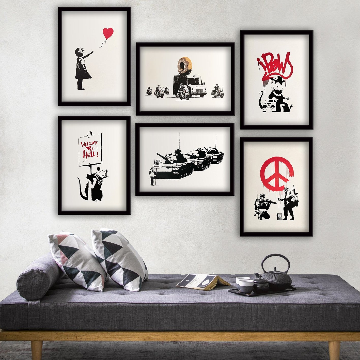 Conjunto de 6 Quadros Decorativos MDF Multicolor - Impressão UV de Alta Qualidade 35x45cm