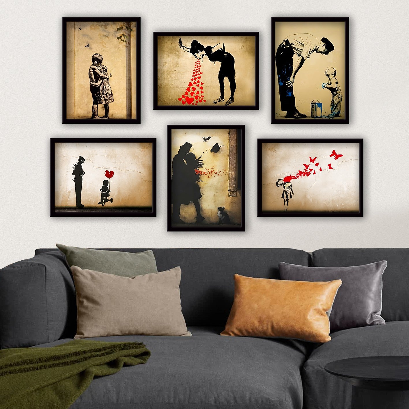 Conjunto de 6 Quadros Decorativos MDF Multicolor - Impressão UV de Alta Qualidade 25x30cm