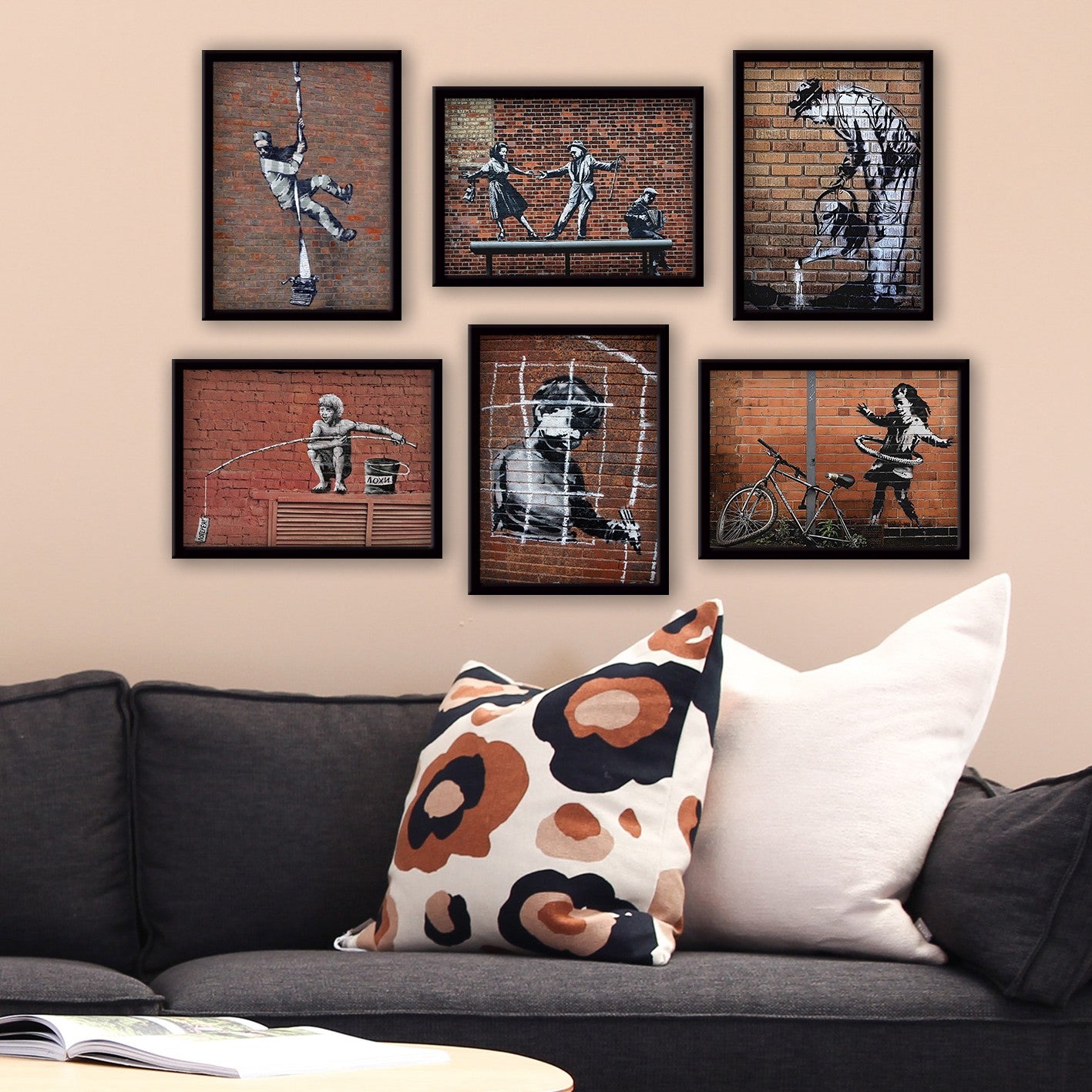 Conjunto de 6 Quadros Decorativos MDF Multicolor - Impressão UV de Alta Qualidade 35x45cm