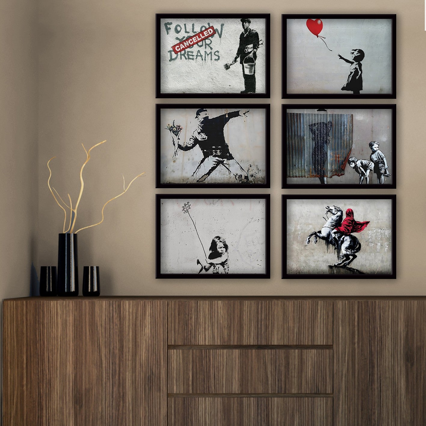 Conjunto de 6 Quadros Decorativos MDF Multicolor - Impressão UV de Alta Qualidade 25x30cm
