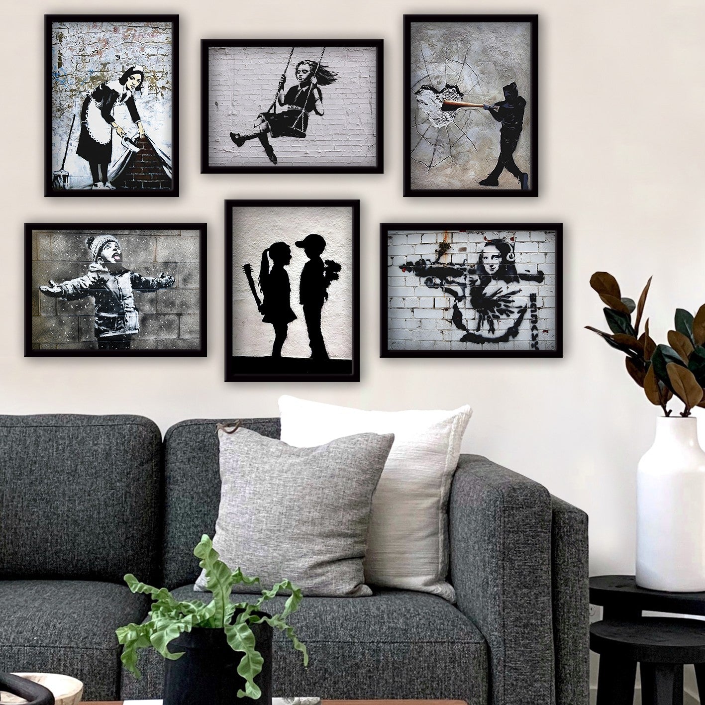 Conjunto de 6 Quadros Decorativos MDF Multicolor - Impressão UV de Alta Qualidade 35x45cm