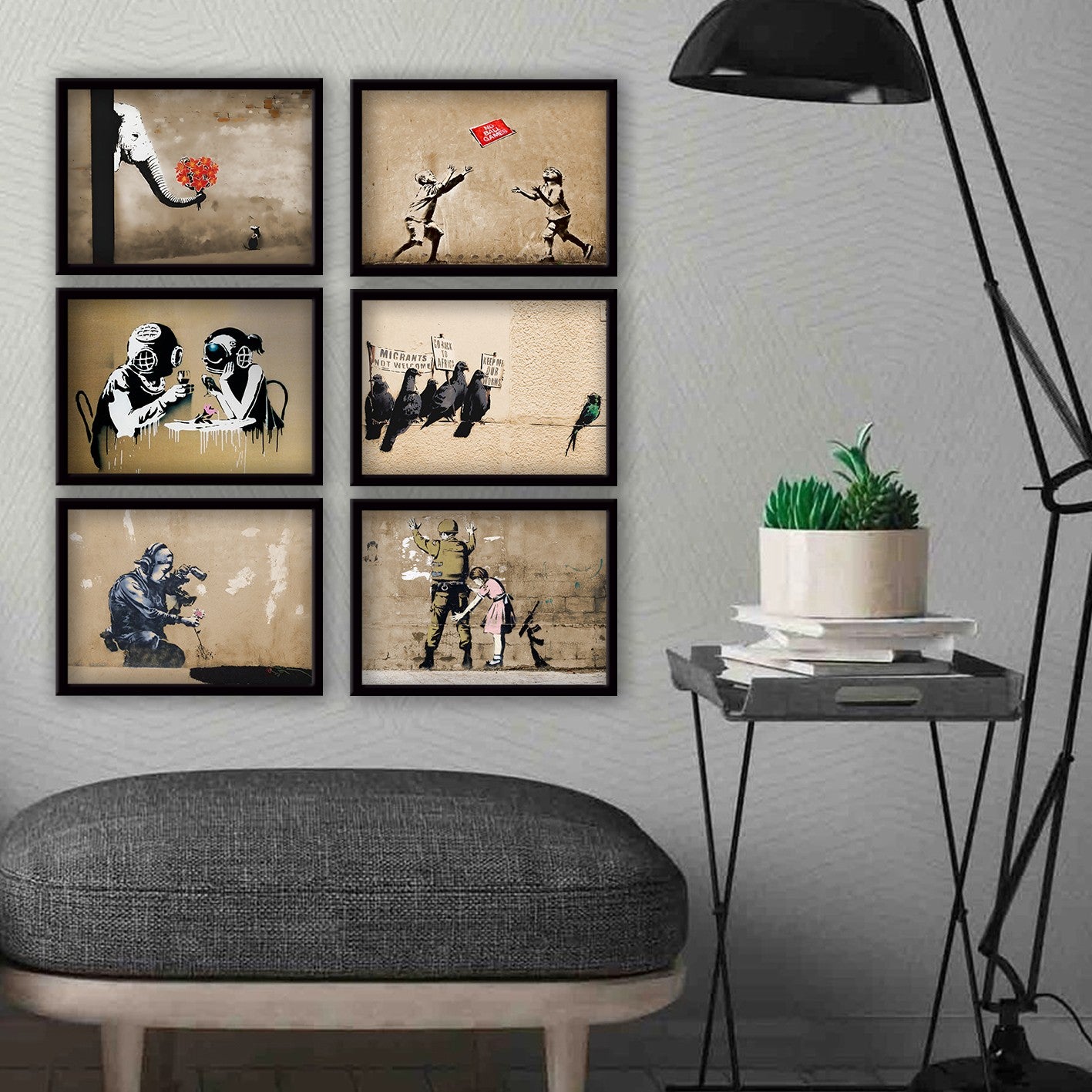 Conjunto de 6 Quadros Decorativos MDF Multicolor - Impressão UV de Alta Qualidade 35x45cm