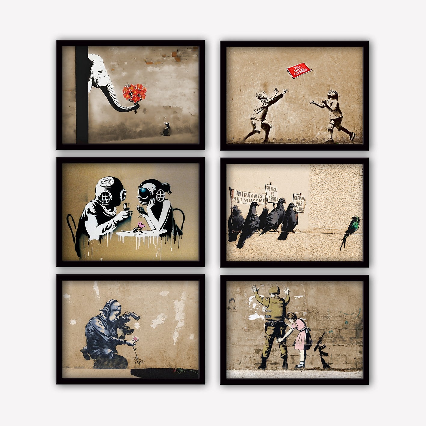 Conjunto de 6 Quadros Decorativos MDF Multicolor - Impressão UV de Alta Qualidade 35x45cm