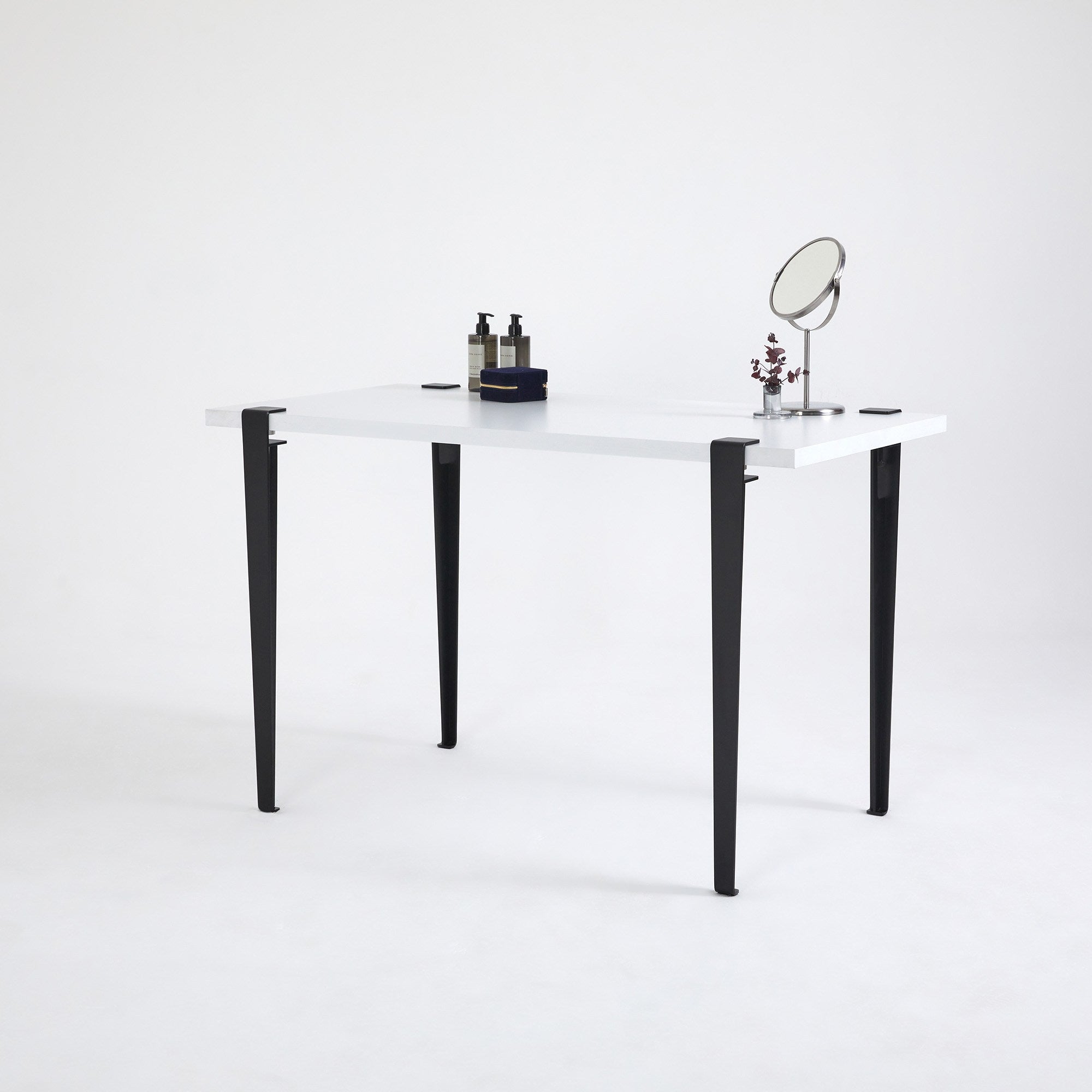 Mesa de Maquilhagem Branca com Pernas de Aço - Montagem Rápida e Fácil 90x75x45cm