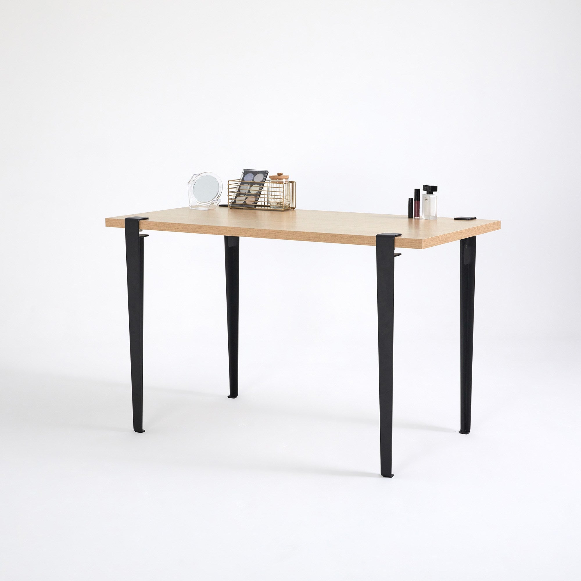 Mesa de Maquilhagem em Madeira com Pernas de Aço - Montagem Rápida e Fácil 90x75x45cm