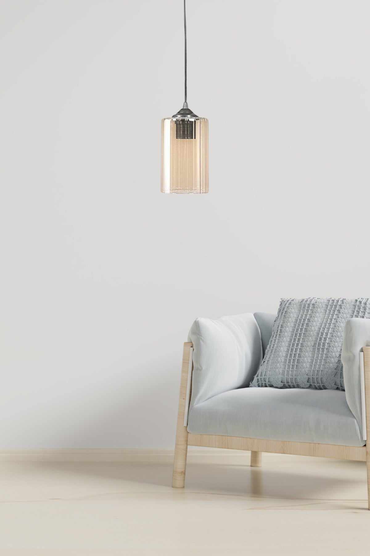 Candeeiro de Teto – 60 cm de altura – Amarelo – Vidro de Isopor