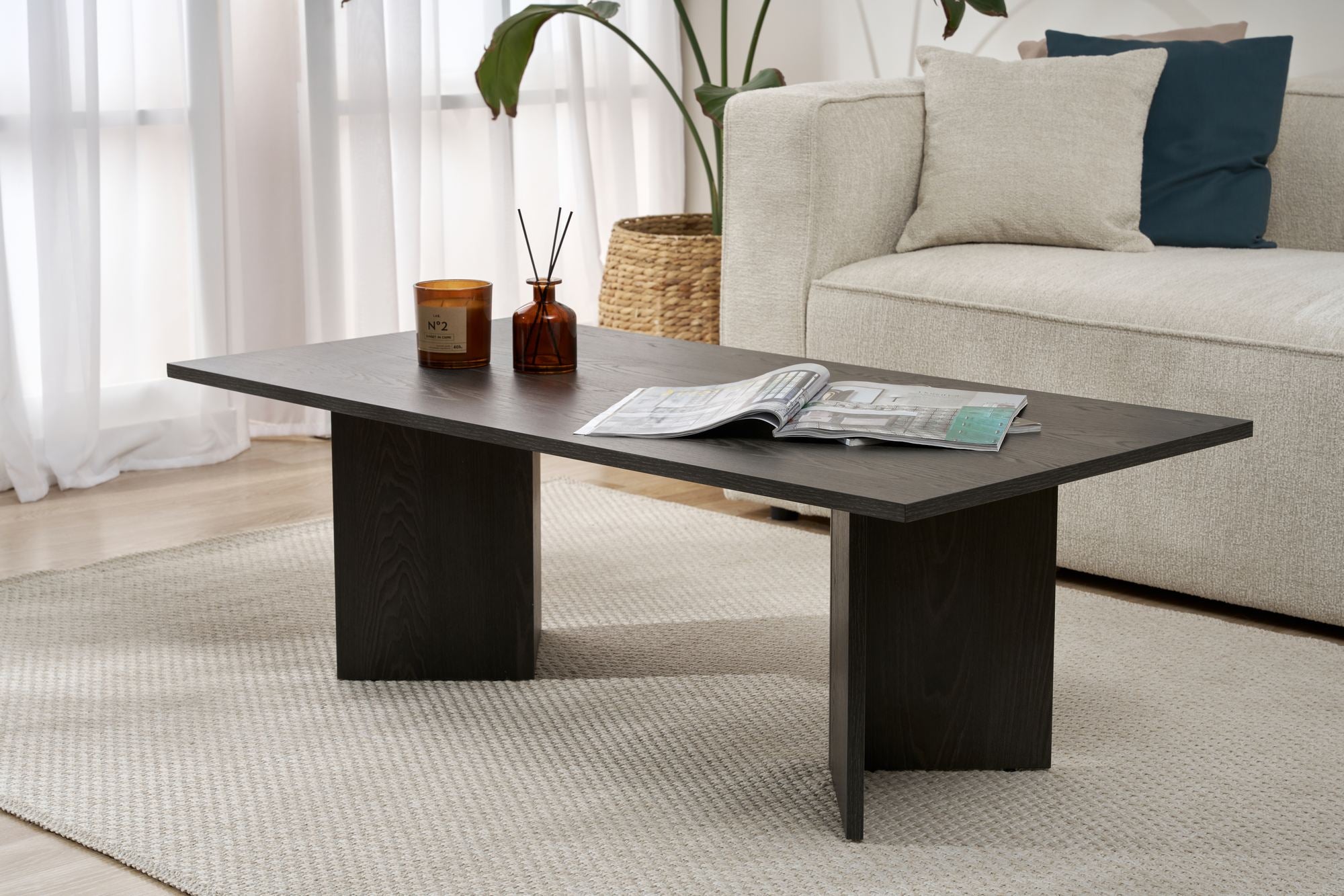 Mesa de Centro – 119cm x 40cm x 60cm – Preto – MDF