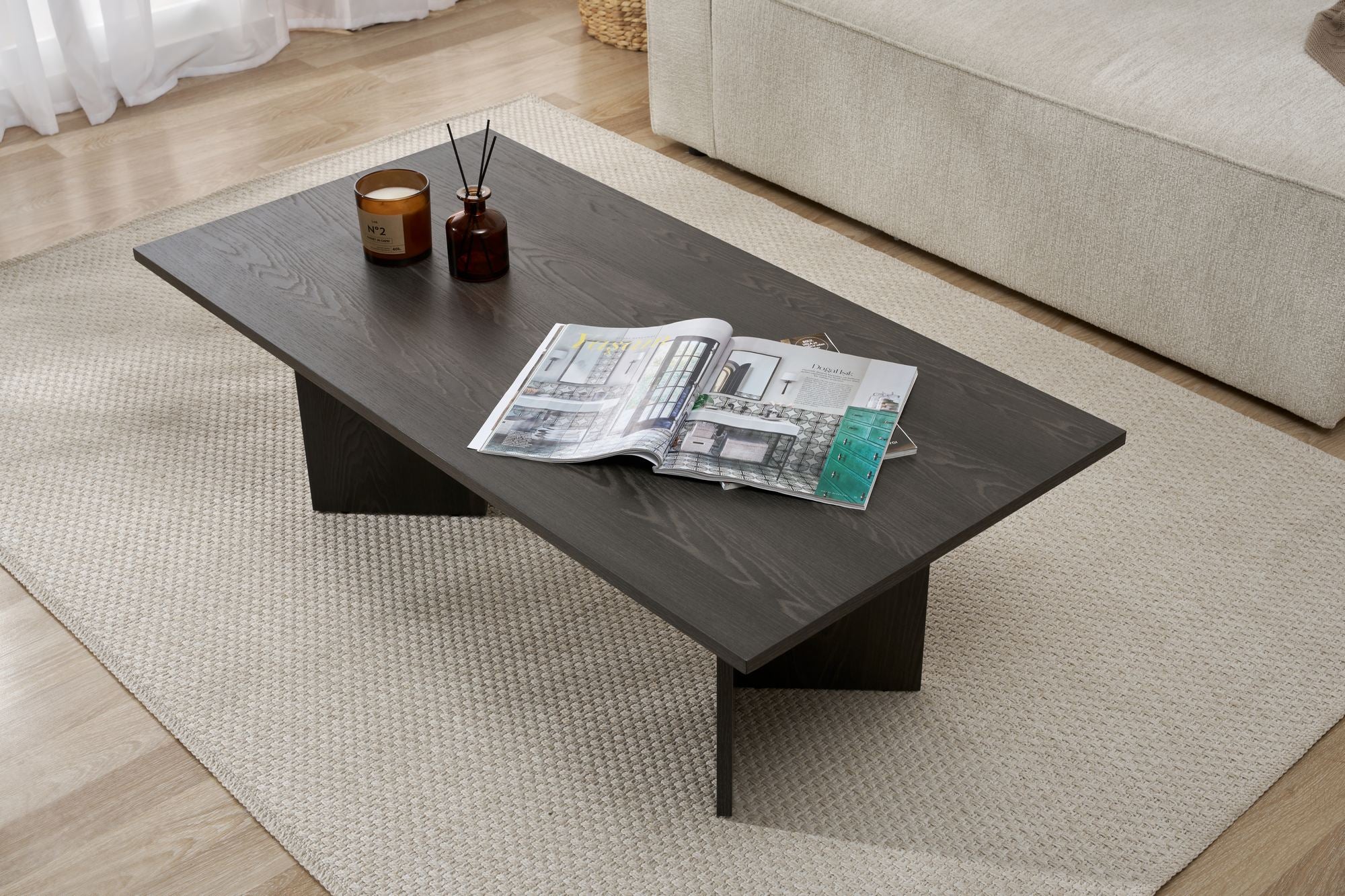 Mesa de Centro – 119cm x 40cm x 60cm – Preto – MDF