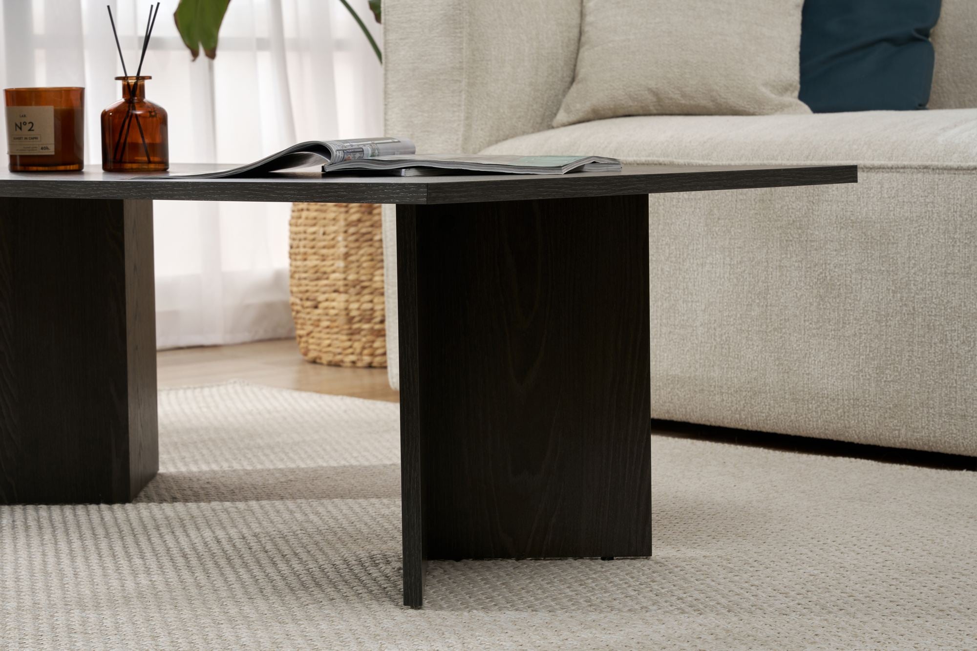 Mesa de Centro – 119cm x 40cm x 60cm – Preto – MDF