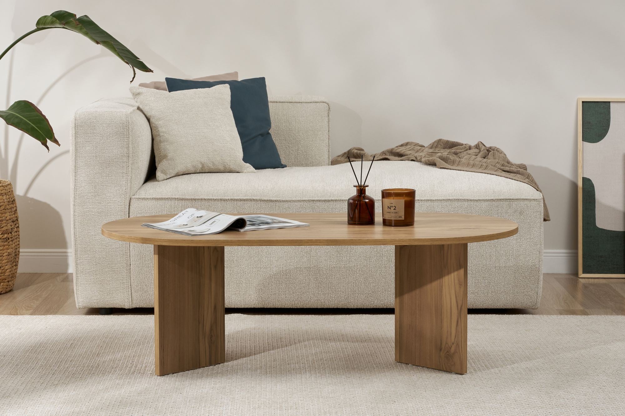 Mesa de Centro – 119cm x 40cm x 60cm – Carvalho – MDF