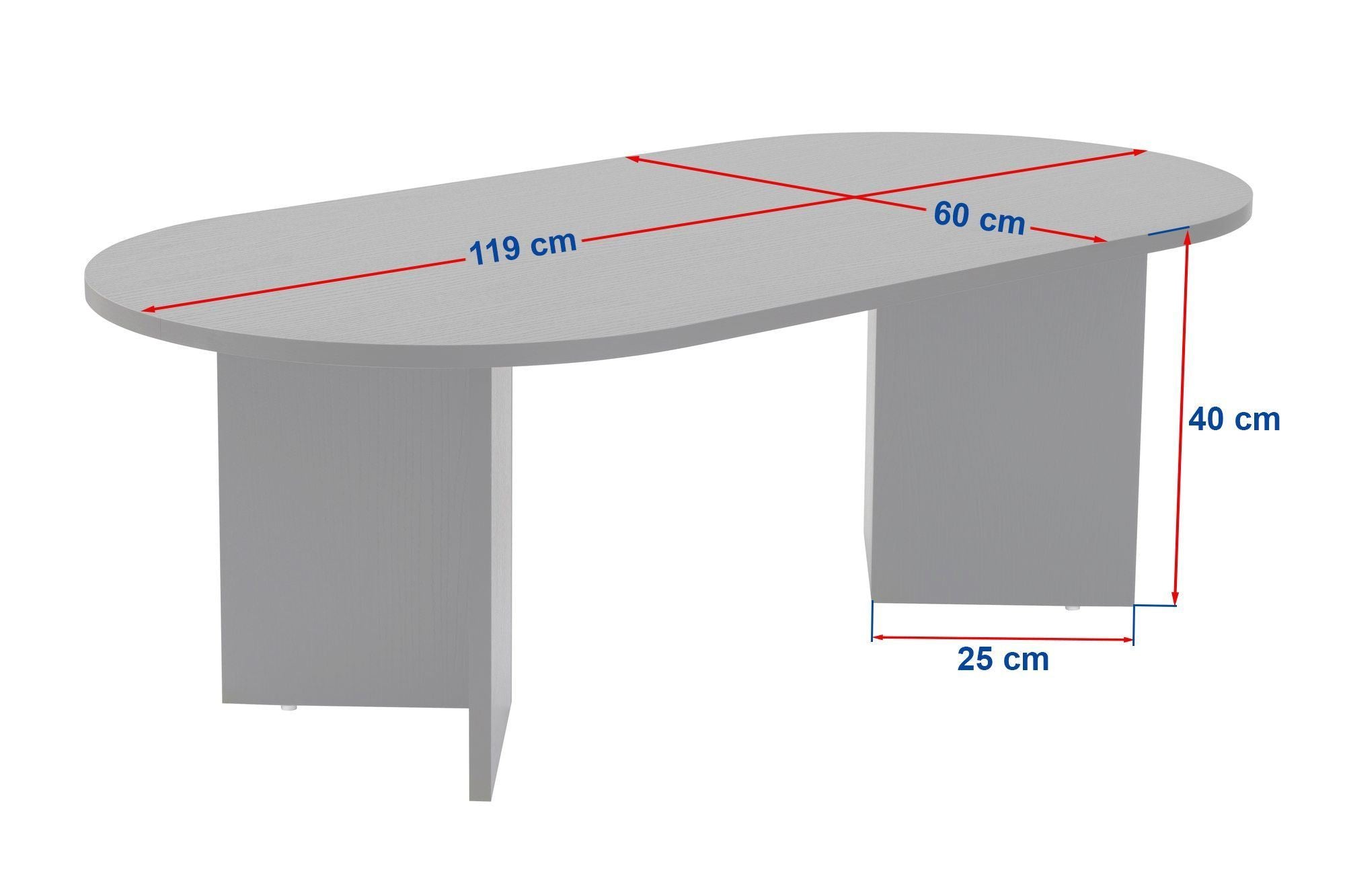Mesa de Centro – 119cm x 40cm x 60cm – Carvalho – MDF