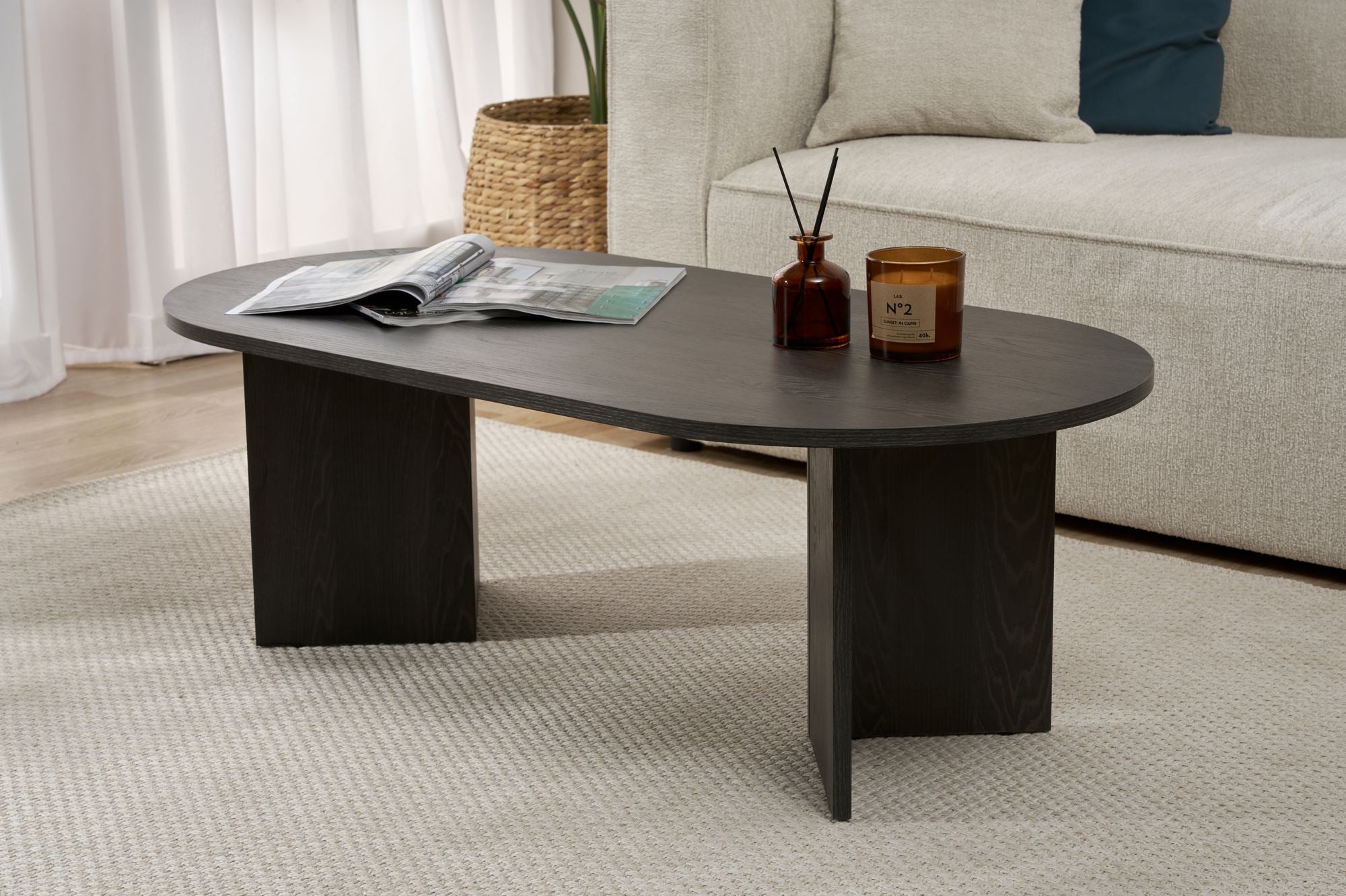 Mesa de Centro – 119cm x 40cm x 60cm – Preto – MDF