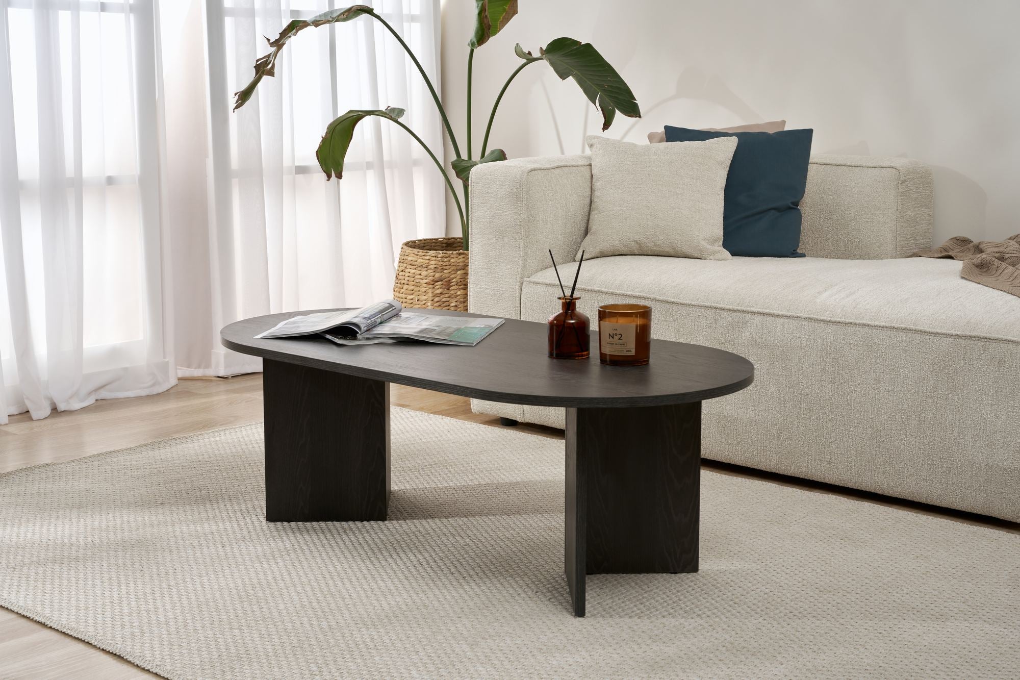 Mesa de Centro – 119cm x 40cm x 60cm – Preto – MDF