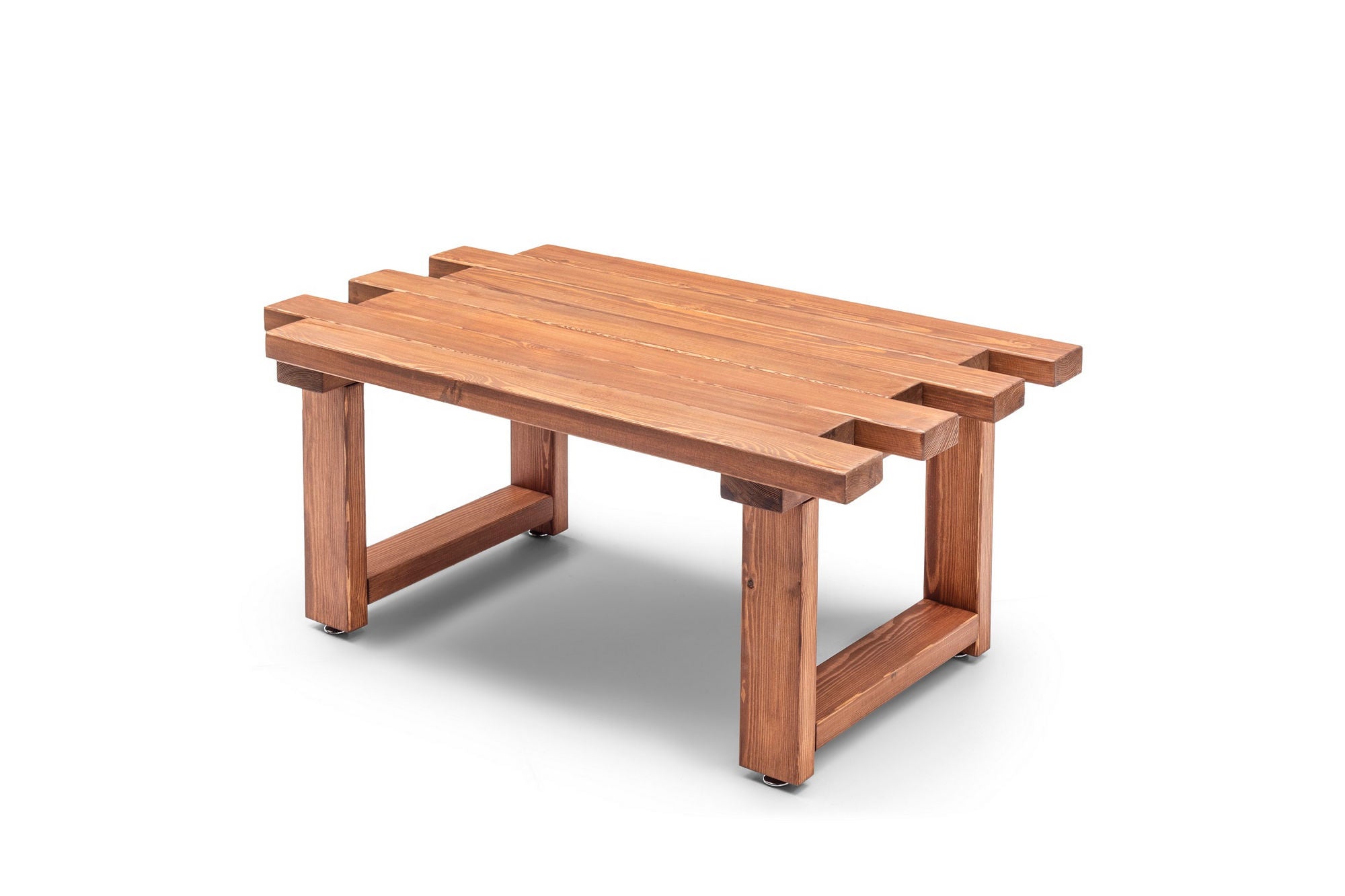 Mesa de centro de jardim – 104 cm x 48 cm x 65 cm – Nogueira – Madeira de pinho