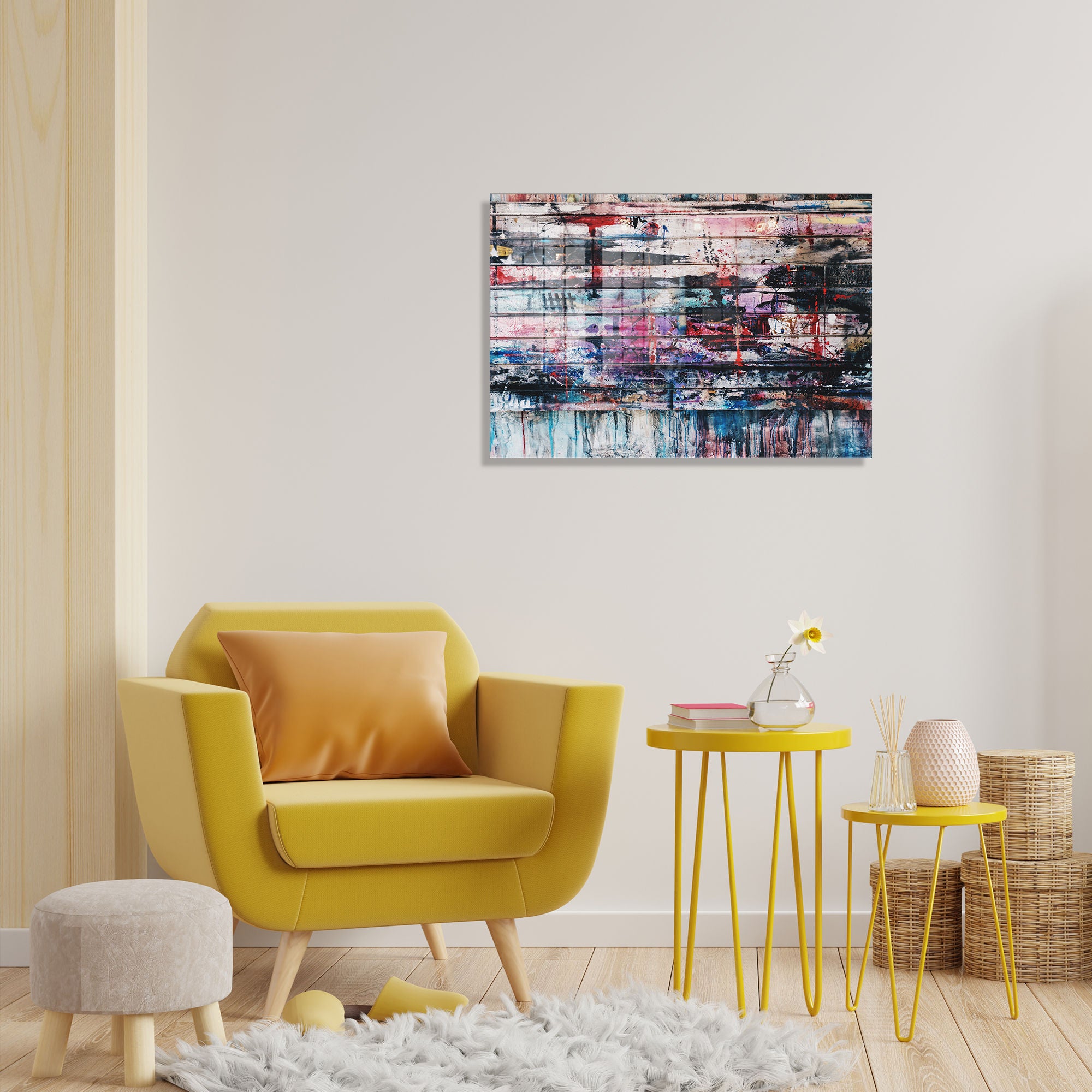 Quadro Decorativo em Vidro Temperado Multicolor 70x100cm - Arte Moderna para Transformar o Seu Espaço