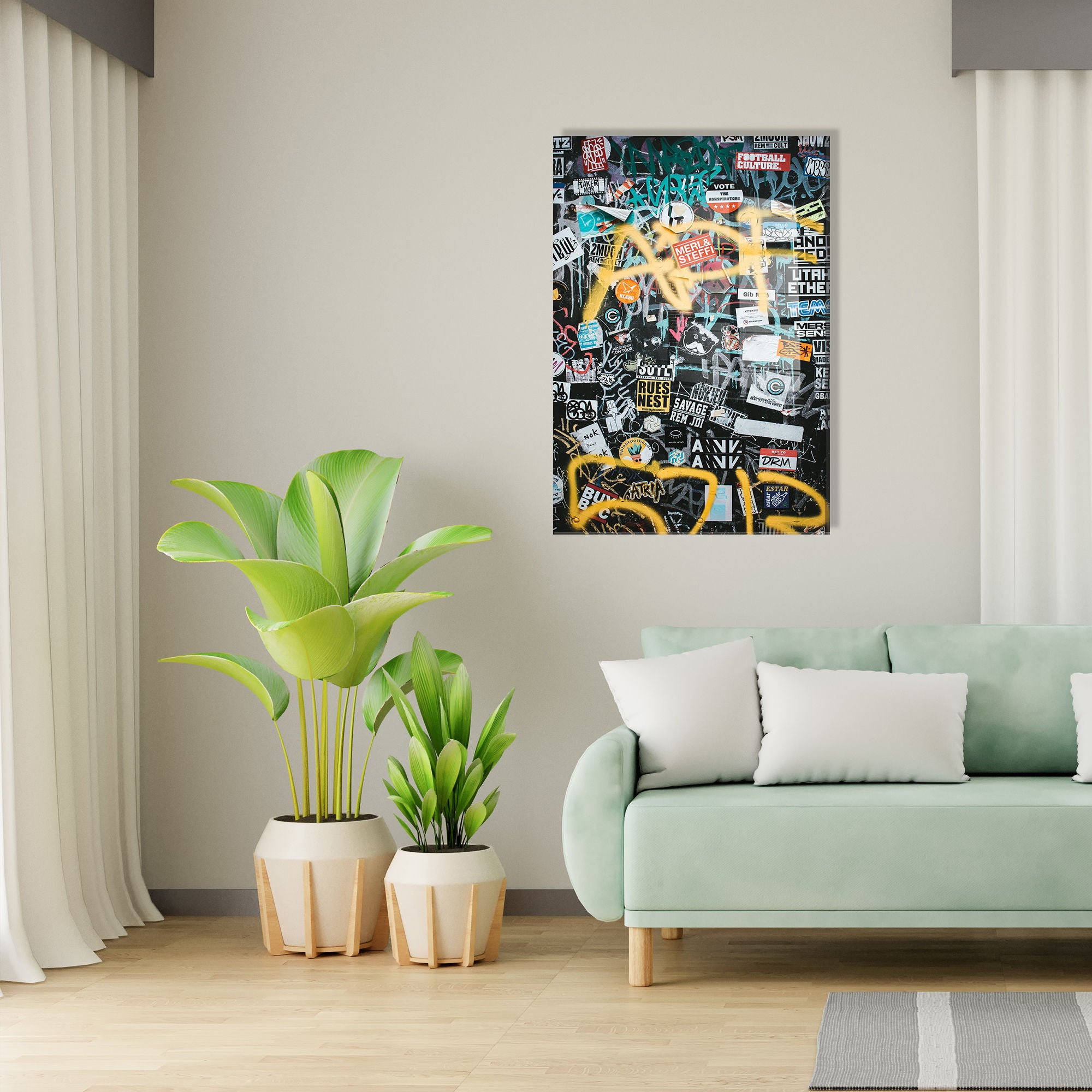 Quadro Decorativo em Vidro Temperado Multicolor 70x100cm - Arte Moderna para Transformar o Seu Espaço