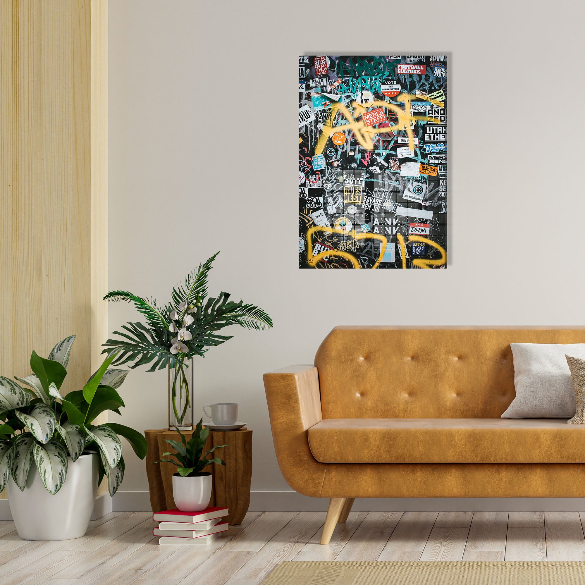 Quadro Decorativo em Vidro Temperado Multicolor 30x45cm - Arte Moderna para Decoração de Interiores